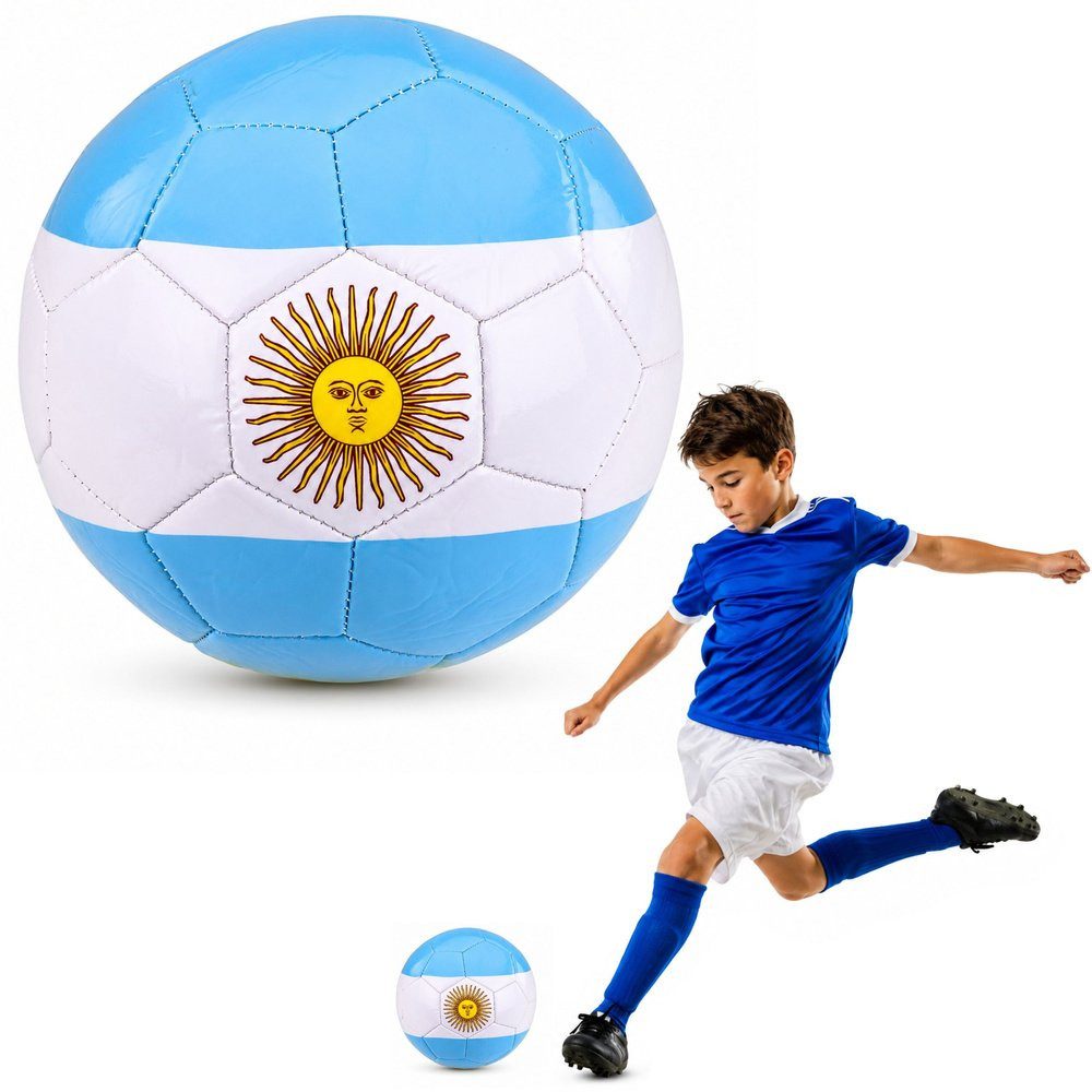 Wisam Lernspielzeug Trainingsfußball für Rasenplätze, argentinische Farben, 22 cm, Größe 5