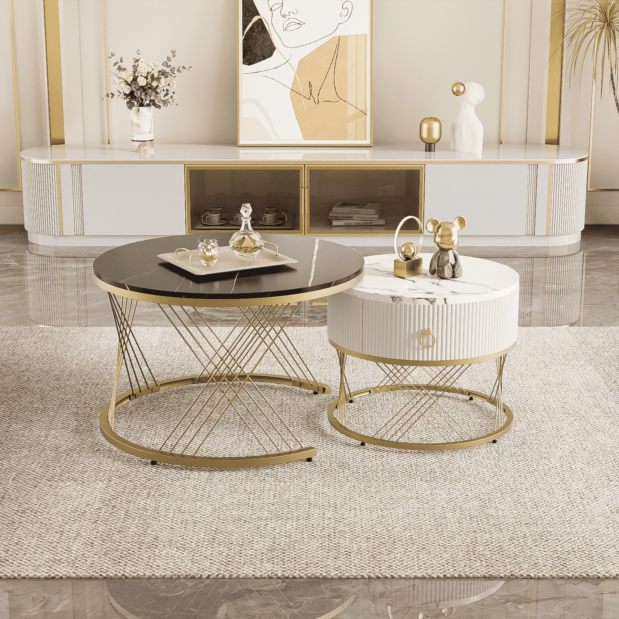 BlingBin Couchtisch Eleganter Zusammensetzbarer Satztisch, Sofatisch günstig online kaufen