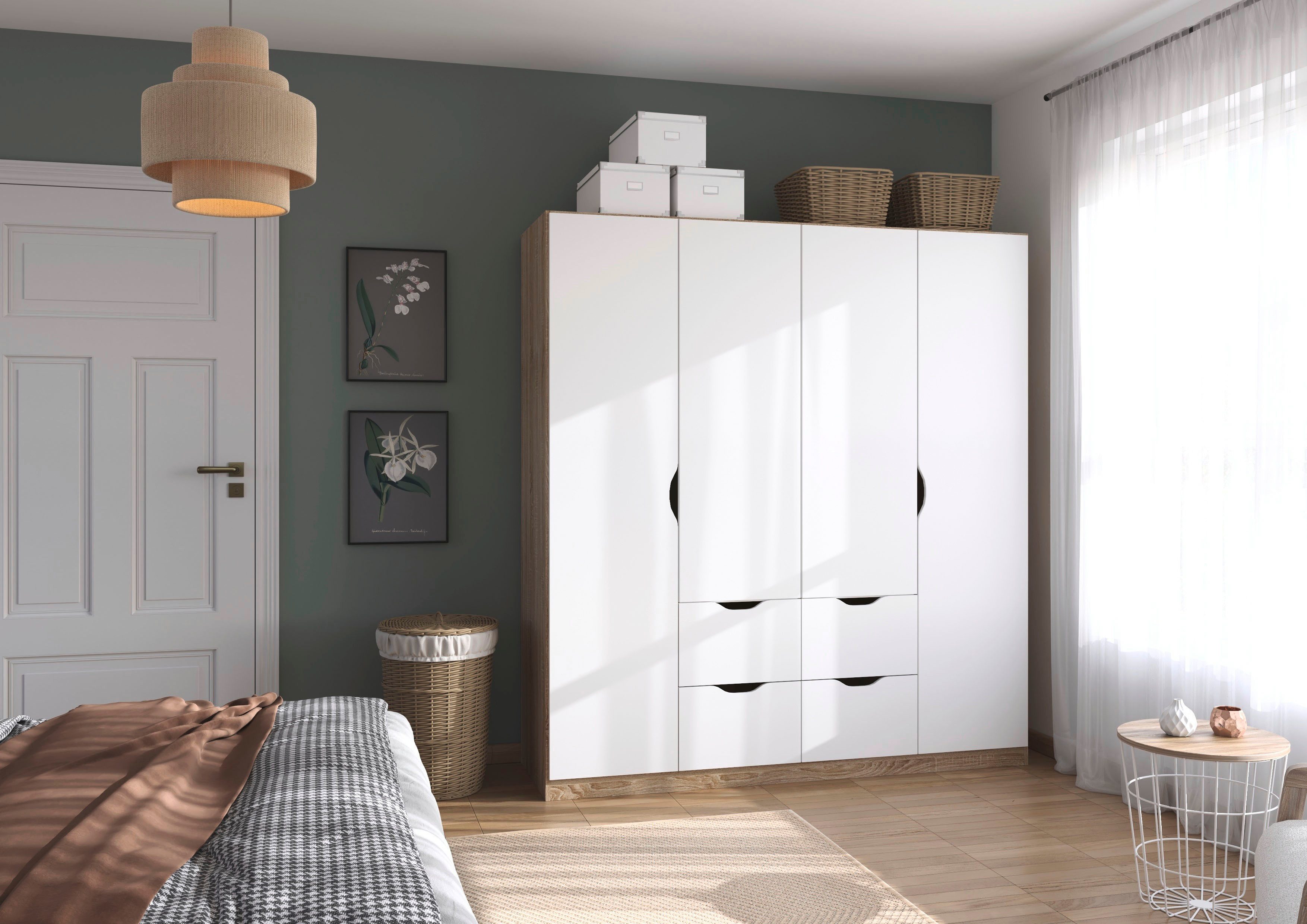 rauch Kleiderschrank Freising geräumiger Schrank Garderobe Schlafzimmerschrank (in 2 Breiten erhältlich TOP ANGEBOT) mit Griffmulden und Schubkästen OTTO´s Choi – Bild 2 von 5
