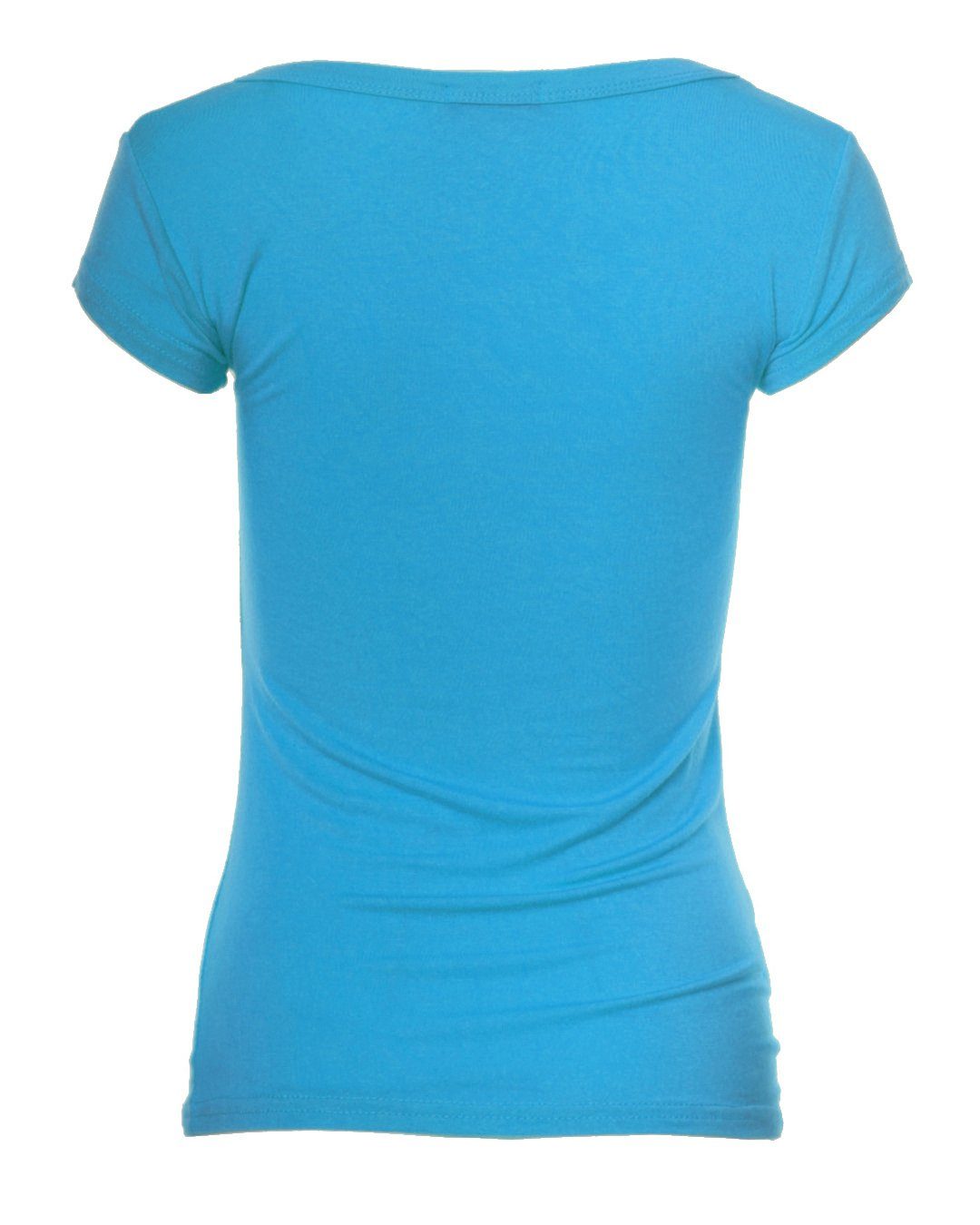 Muse T-Shirt Basic Kurzarm T-Shirt türkis Skinny Fit 1001