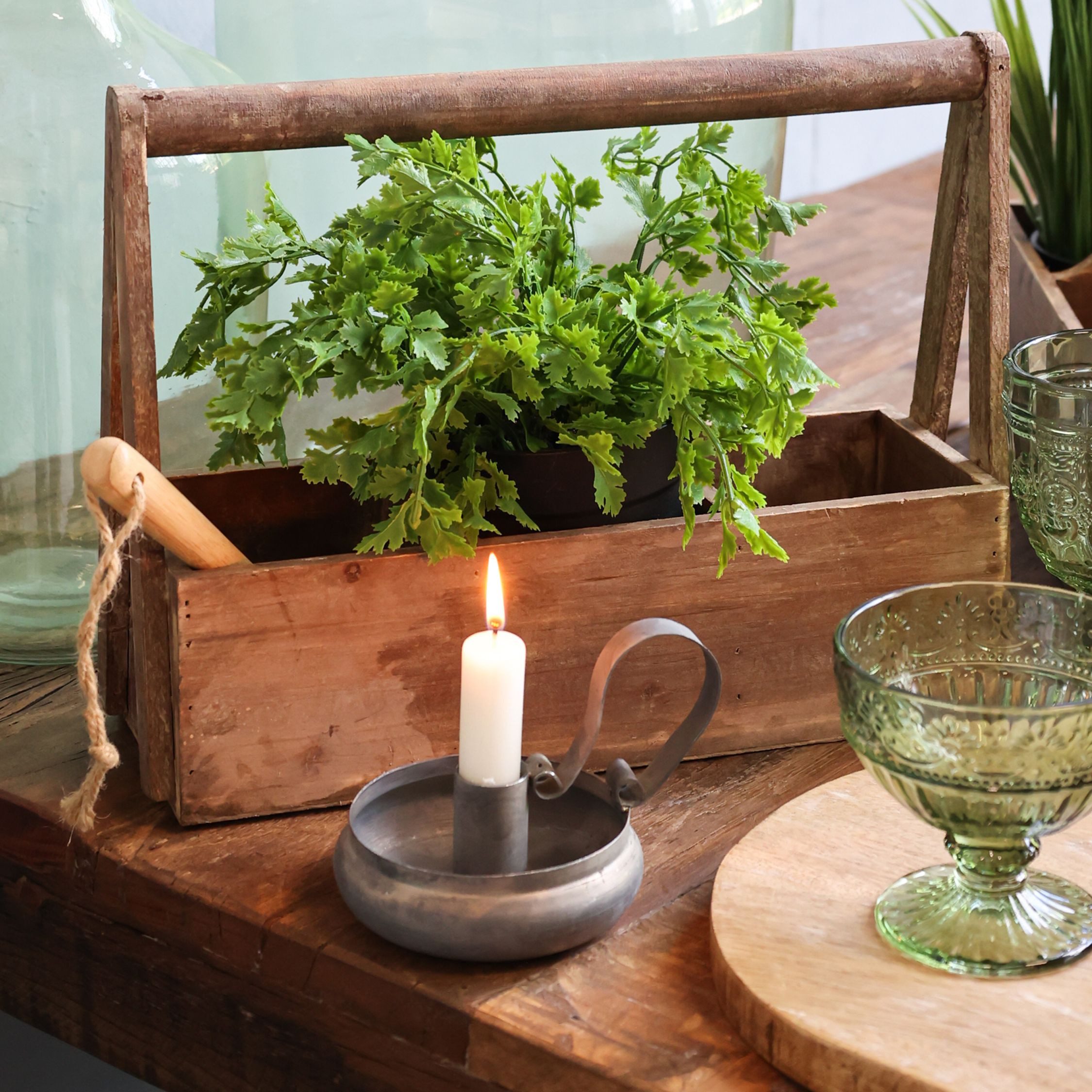 Chic Antique Kerzenhalter Kammerleuchter H12/D12 cm antique zink (1 St) günstig online kaufen