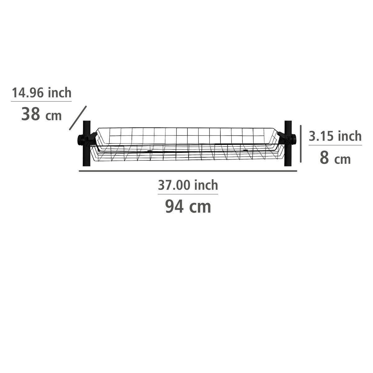 WENKO Regalelement Herkules, 2er Set, zum Herkules Teleskop-System Passend