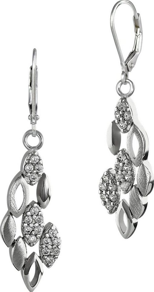 SilberDream Paar Ohrhänger SilberDream Ohrringe Zirkonia weiß 925er  (Ohrhänger), Damen Ohrhänger Geflecht aus 925 Sterling Silber, Farbe: silber,  weiß