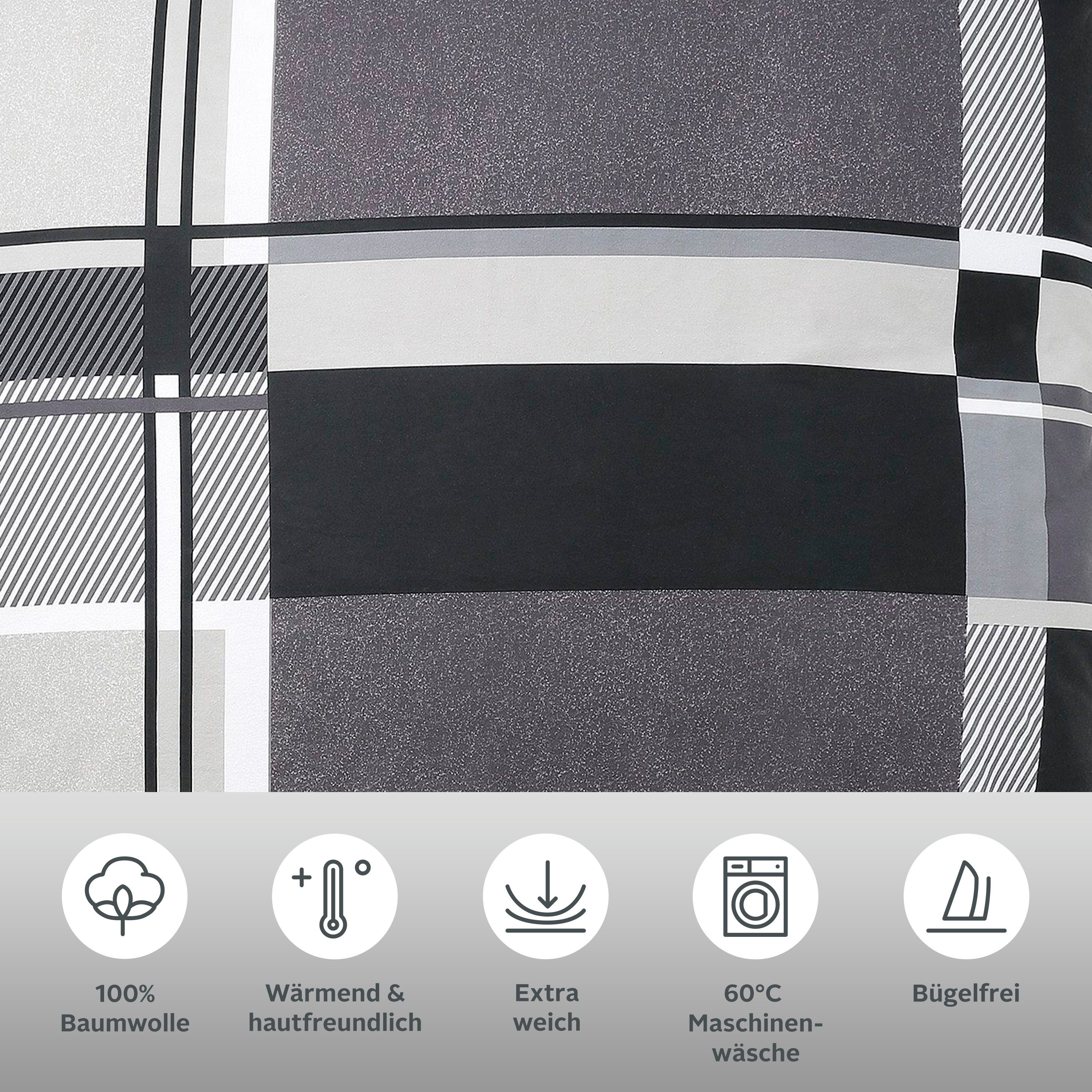 OTTO home Bettwäsche NINA, in verschiedenen Qualitäten, Biber, 4 teilig, in den Größen: 135x200 oder 155x220 cm