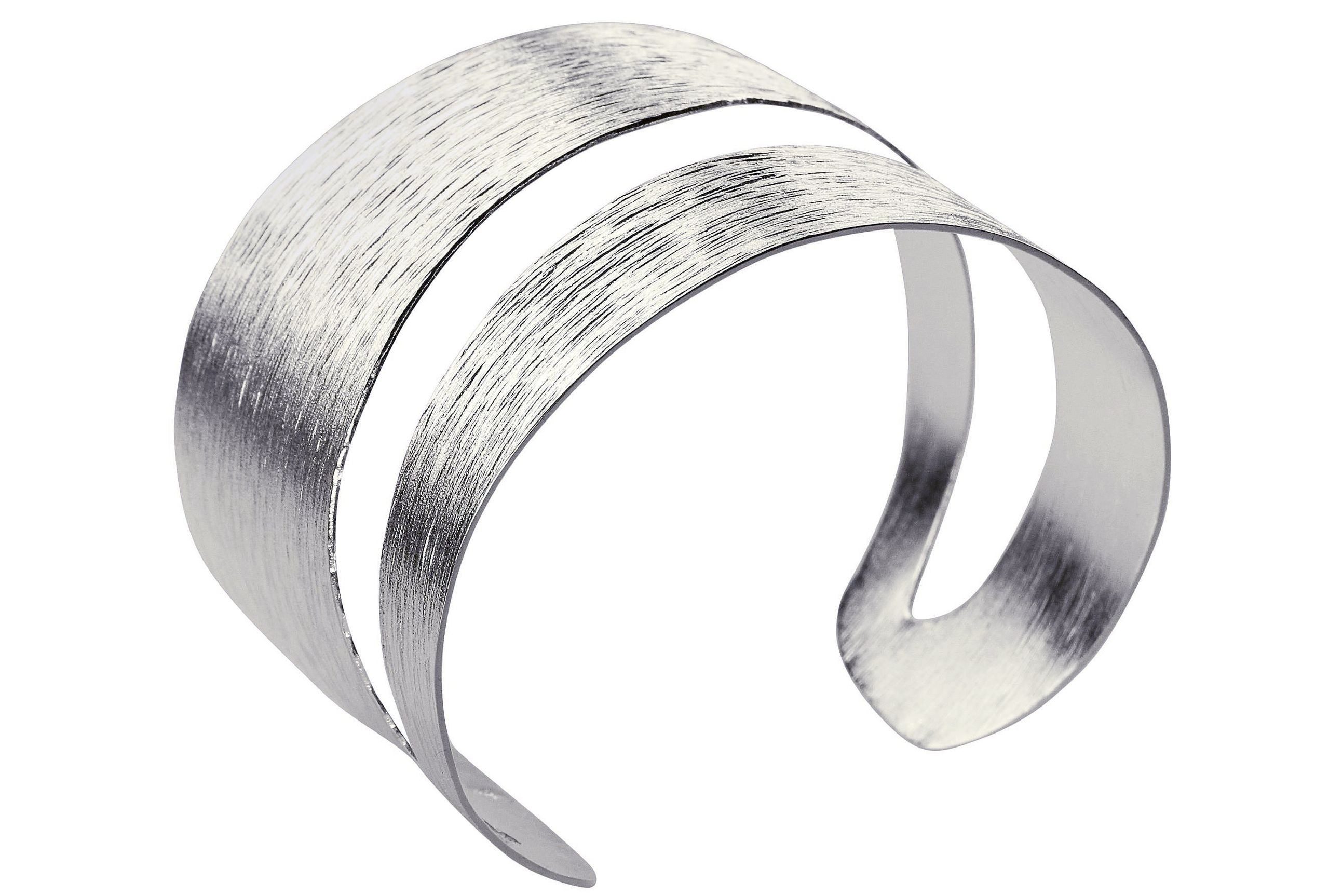SILBERMOOS Armreif Armreif mit diagonaler Aussparung, 925 Sterling Silber