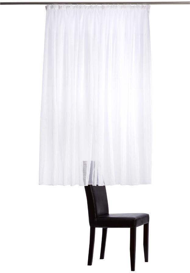 HOMING Gardine Modesto (1 St), Kräuselband, transparent, Kräuselgardine, weiß, transparent, Makrame, Wohnzimmer, Schlafzimmer