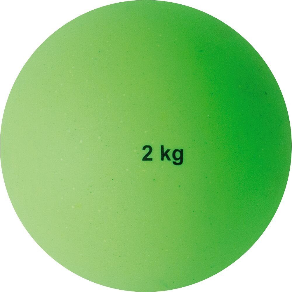 Sport-Thieme Stoßkugel Trainings-Stoßkugel Kunststoff, Griffiges Material – zum Üben der korrekten Stoßhaltung 2 kg, Grün, ø 114 mm