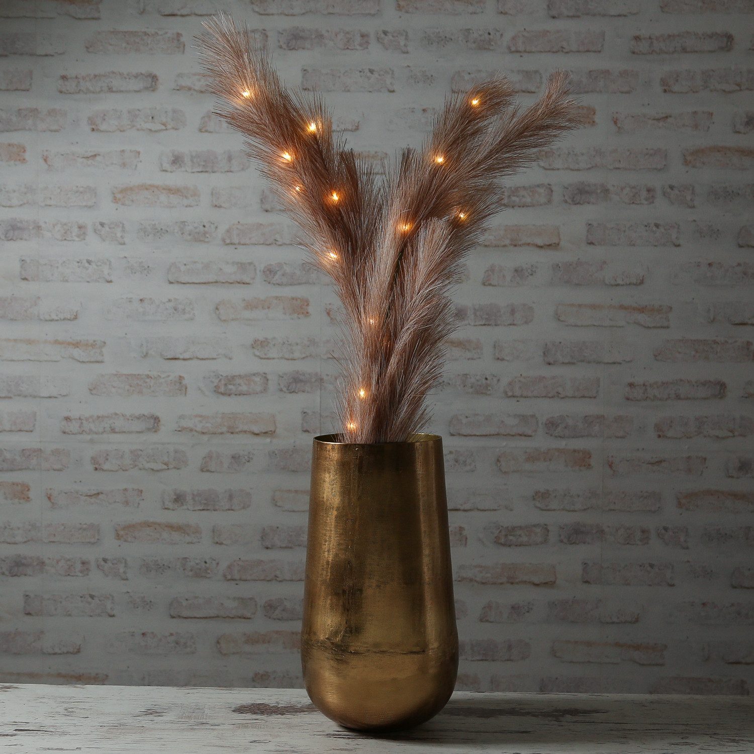 MARELIDA Dekovase Deko Vase Blumenvase Aluminium elegante Vase orient gold 37,5cm (1 St)