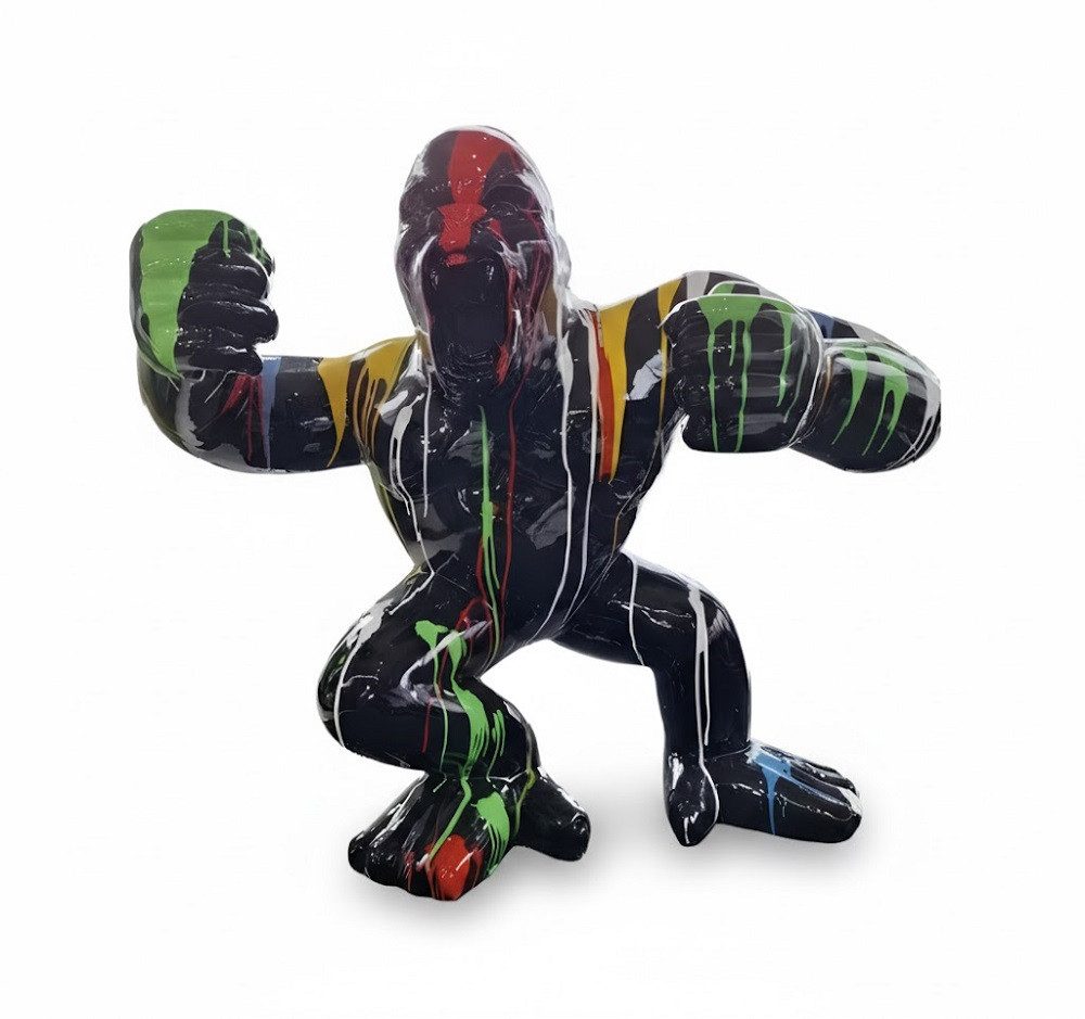 JVmoebel Skulptur Abstrakte Gorilla-Figur aus wetterfestem Material in Schwarz-Bunt (1 St., Skulpture), Made in Europa