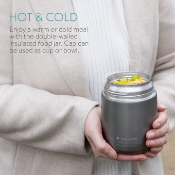 Navaris Thermobehälter 450ml Edelstahl Warmhaltebox für Essen Suppe Speisen Babybrei - Thermo, Edelstahl, (1-tlg)