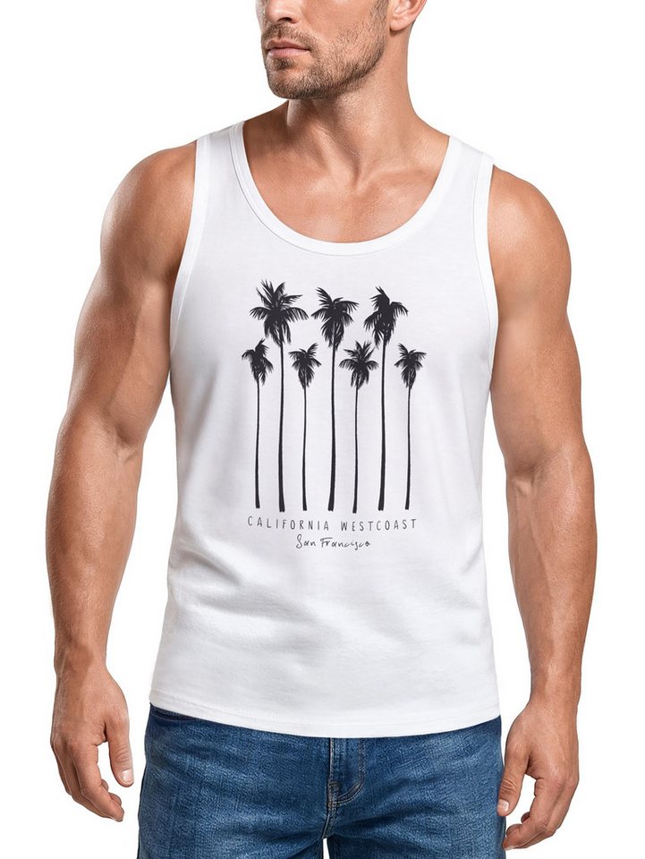 Neverless Tanktop Herren Tank-Top Palmen California Westcoast Palms Summer Muskelshirt mit Print