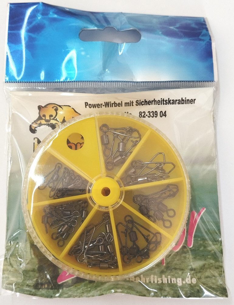 Angelwirbel Wirbel-Sortiment mit Sicherheitskarabiner, 30 Stck.