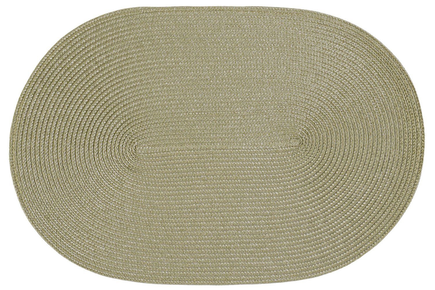 Haus und Deko Platzset Platzset oval ca. 45x30 cm Bast Optik Platzdeckchen Tischset geflochte, (1-St)