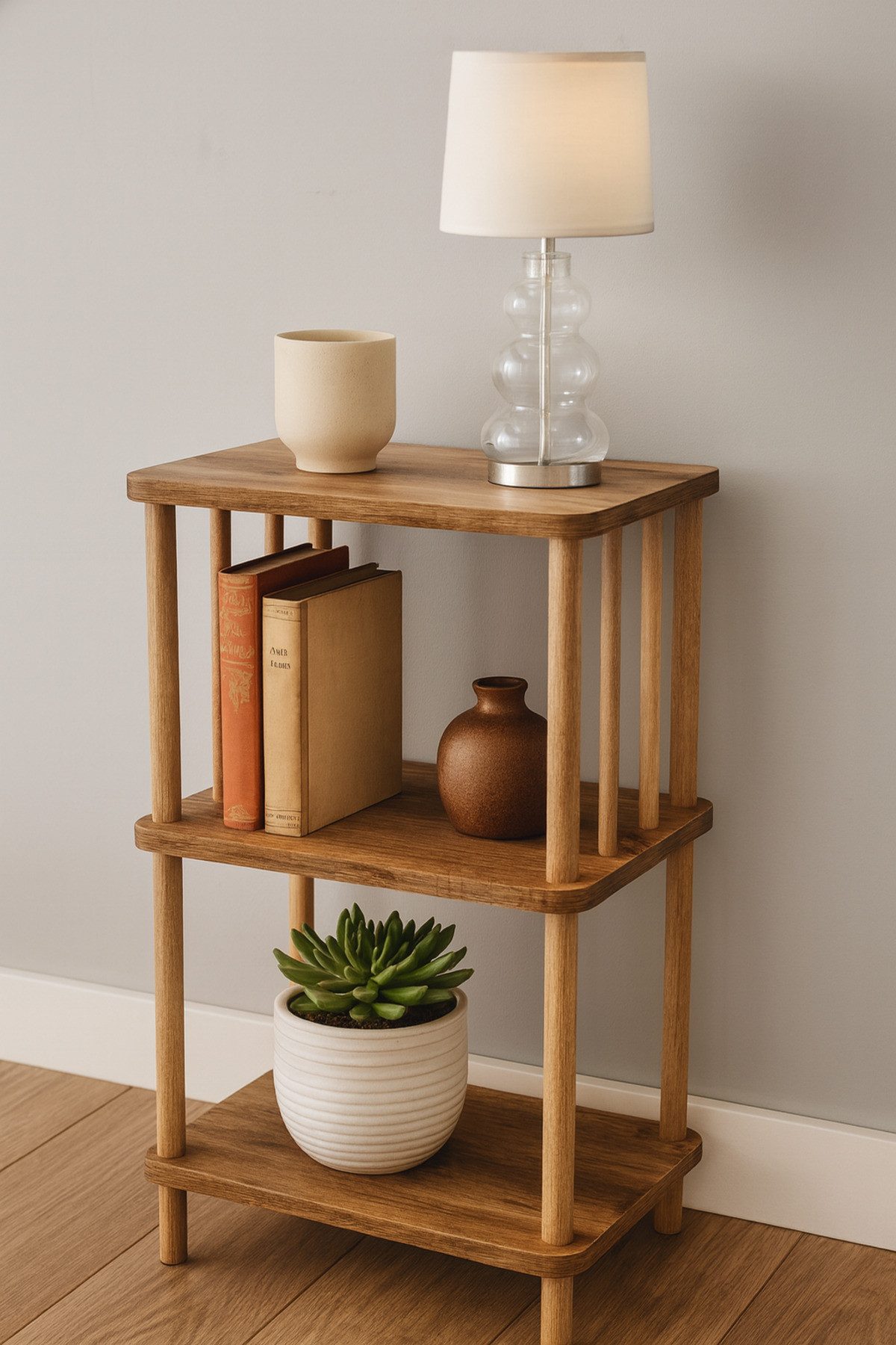 en.casa Beistelltisch, Eck- und Beistelltisch mit 2 Ablagen 91332181