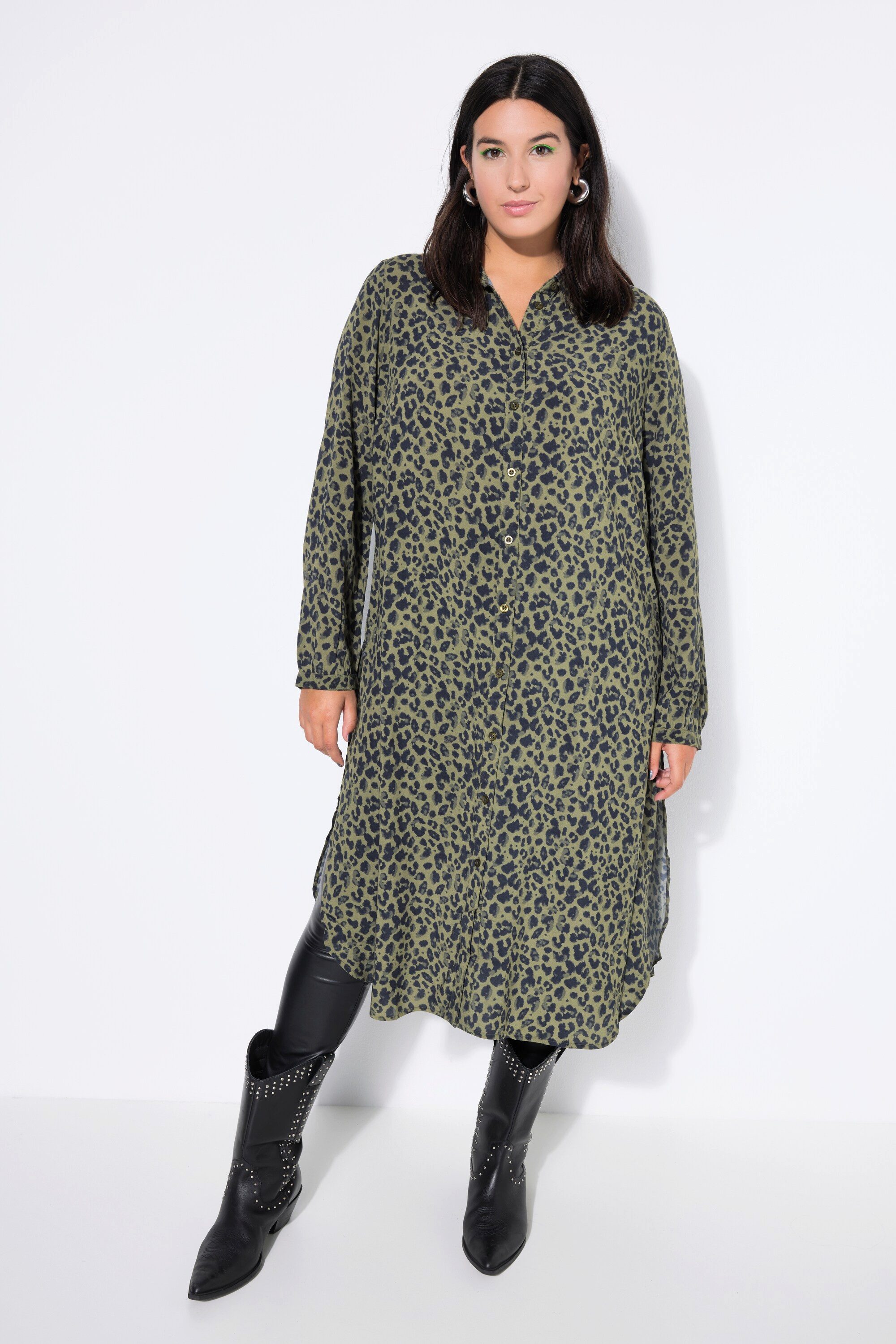Longbluse Longbluse Color Leo Langarm