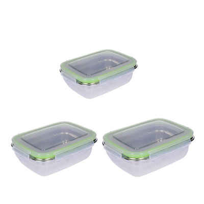 TP Lunchbox 3er Set Frischhaltedosen, Lunchbox aus 18/10 Edelstahl mit Klick- Deckel 550ml+850ml+1800ml