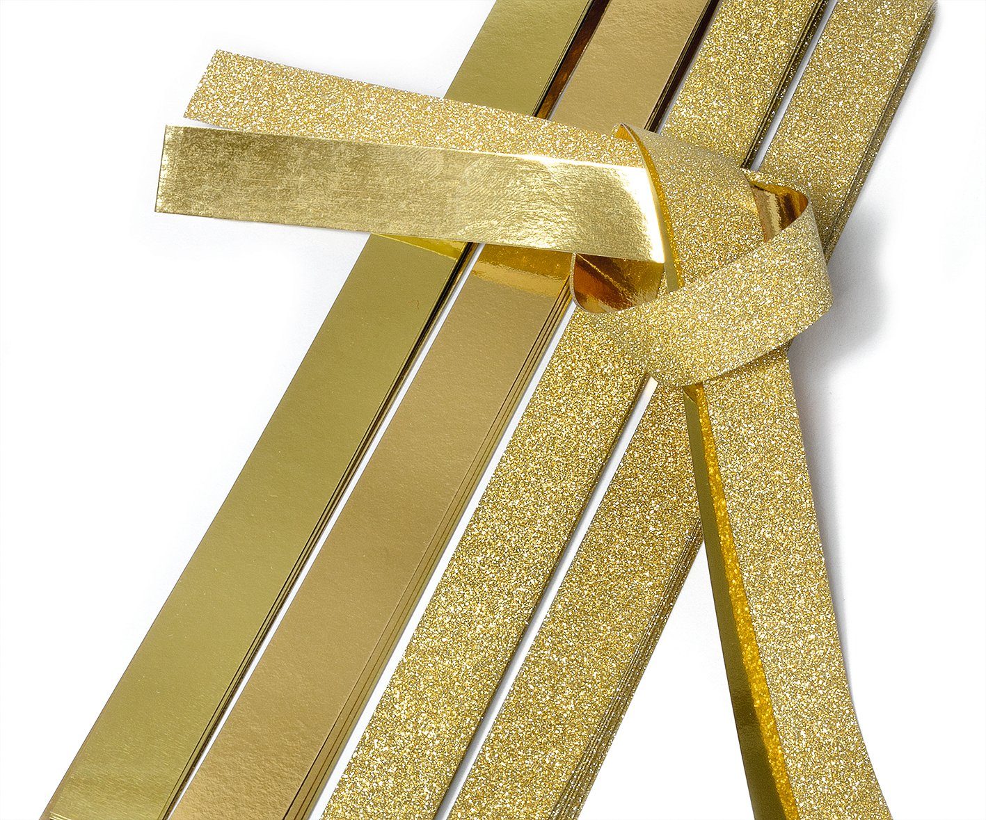 Gebrüder Bertels Papiersterne Papierstreifen Glitter, gold, 15 mm