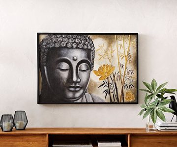 DELIFE Wandbild Buddha, Mehrfarbig 100x70 cm Ölfarbe auf Holz