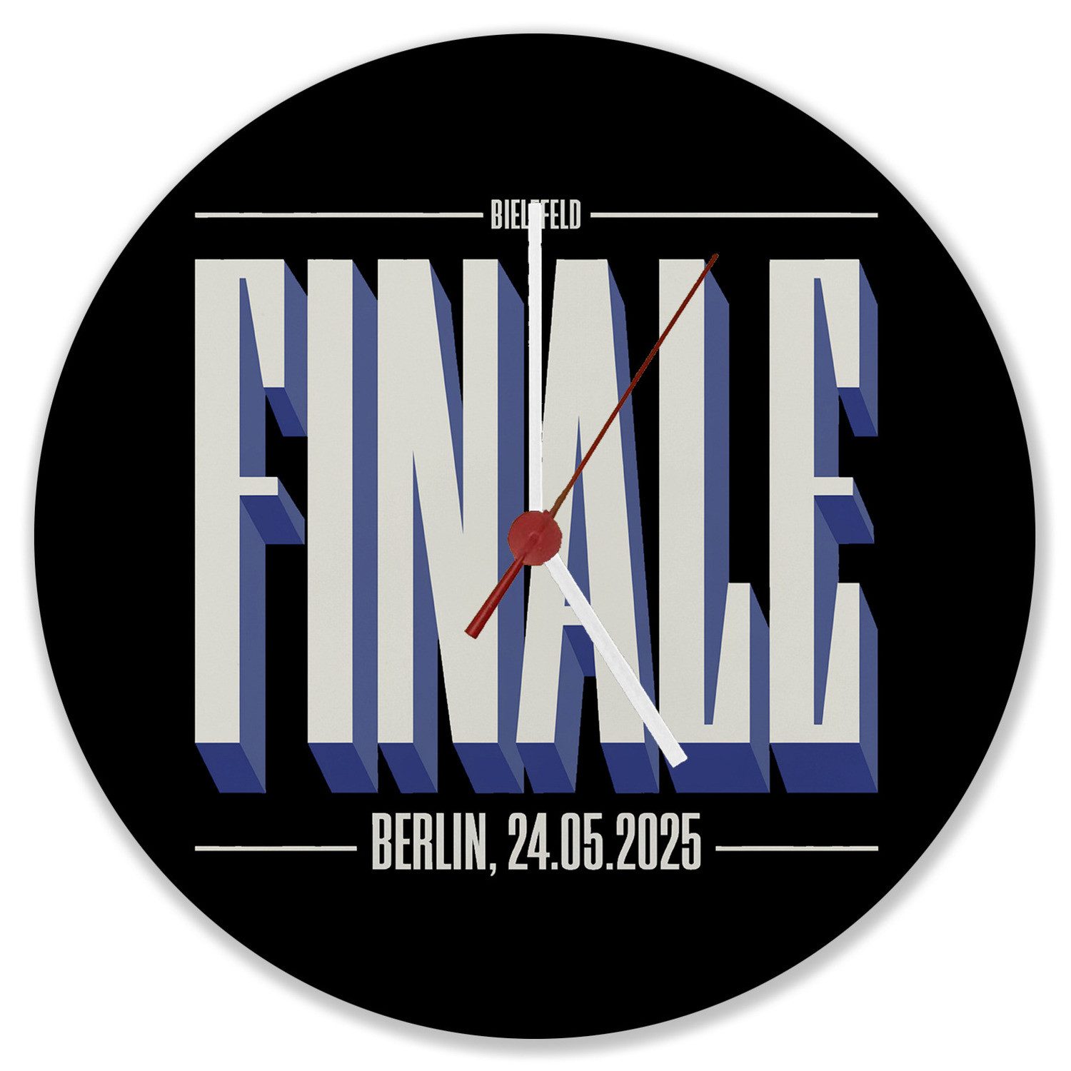 Wanduhr FINALE 2025 Bielefeld Wanduhr aus MDF für das Pokalfinale in Berlin