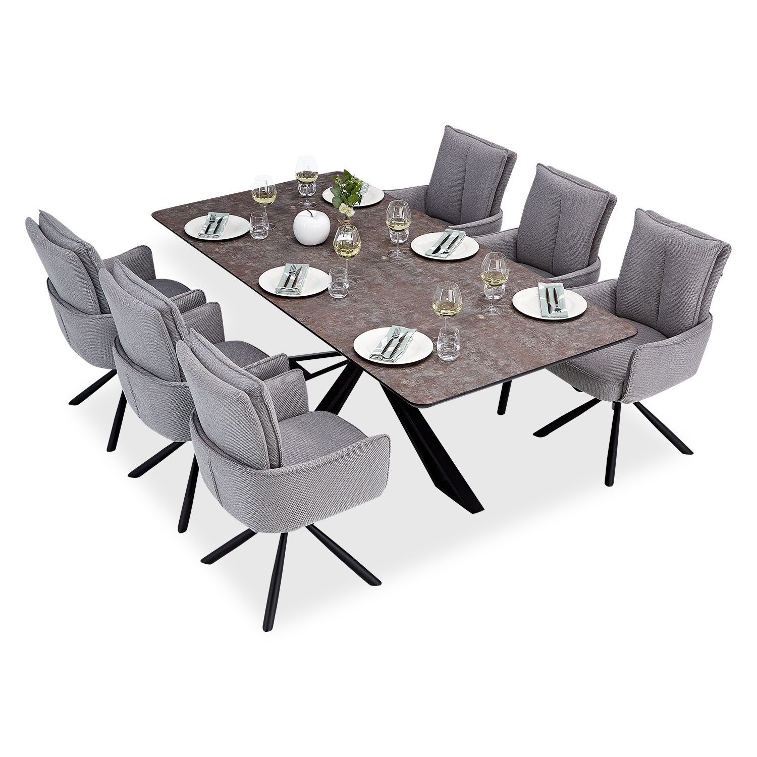 Homestyle4u Essgruppe Esstisch 200x100 Vintage edel günstig online kaufen