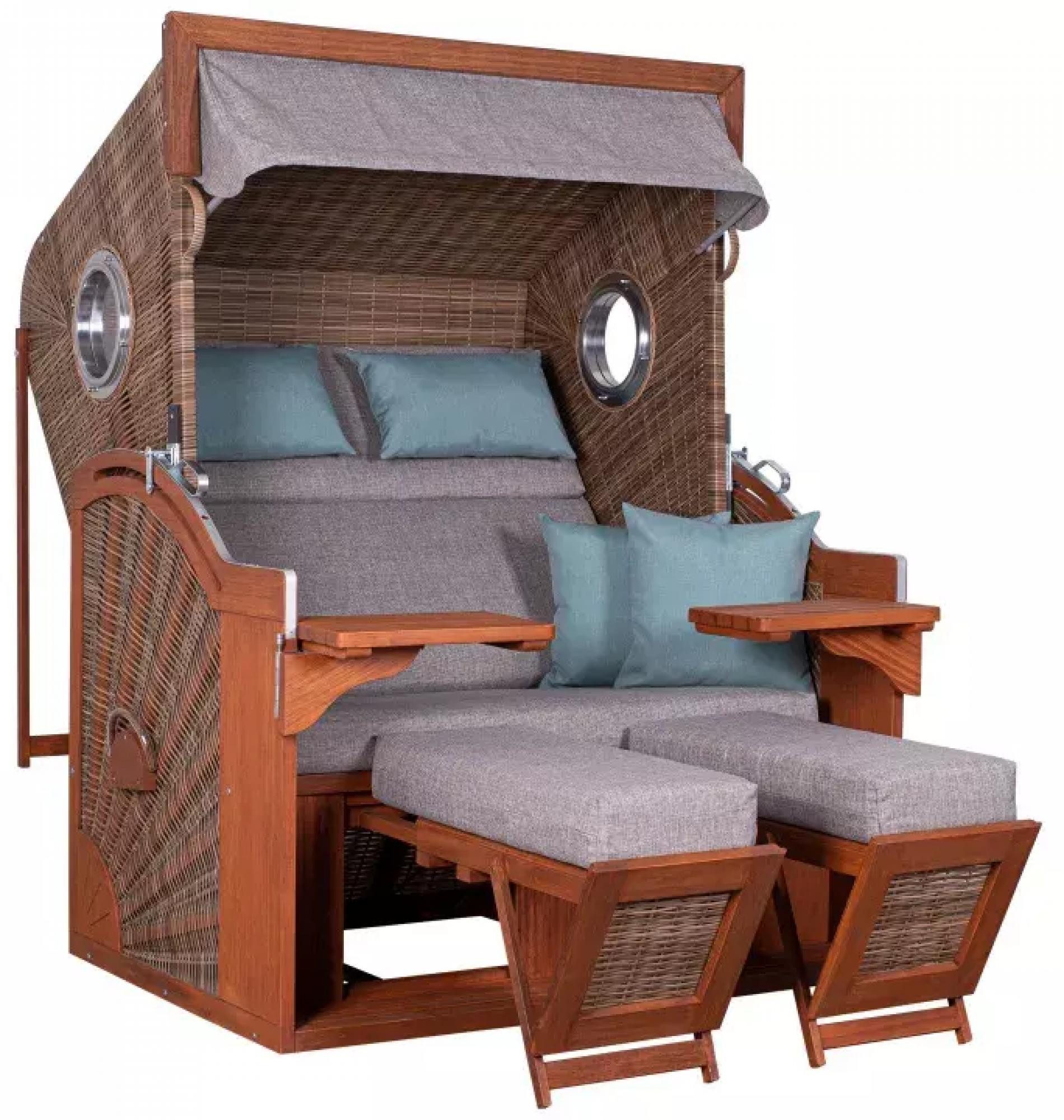 deVries Strandkorb Strandkorb deVries PURE® Seaside XL PE griseum Des. 488