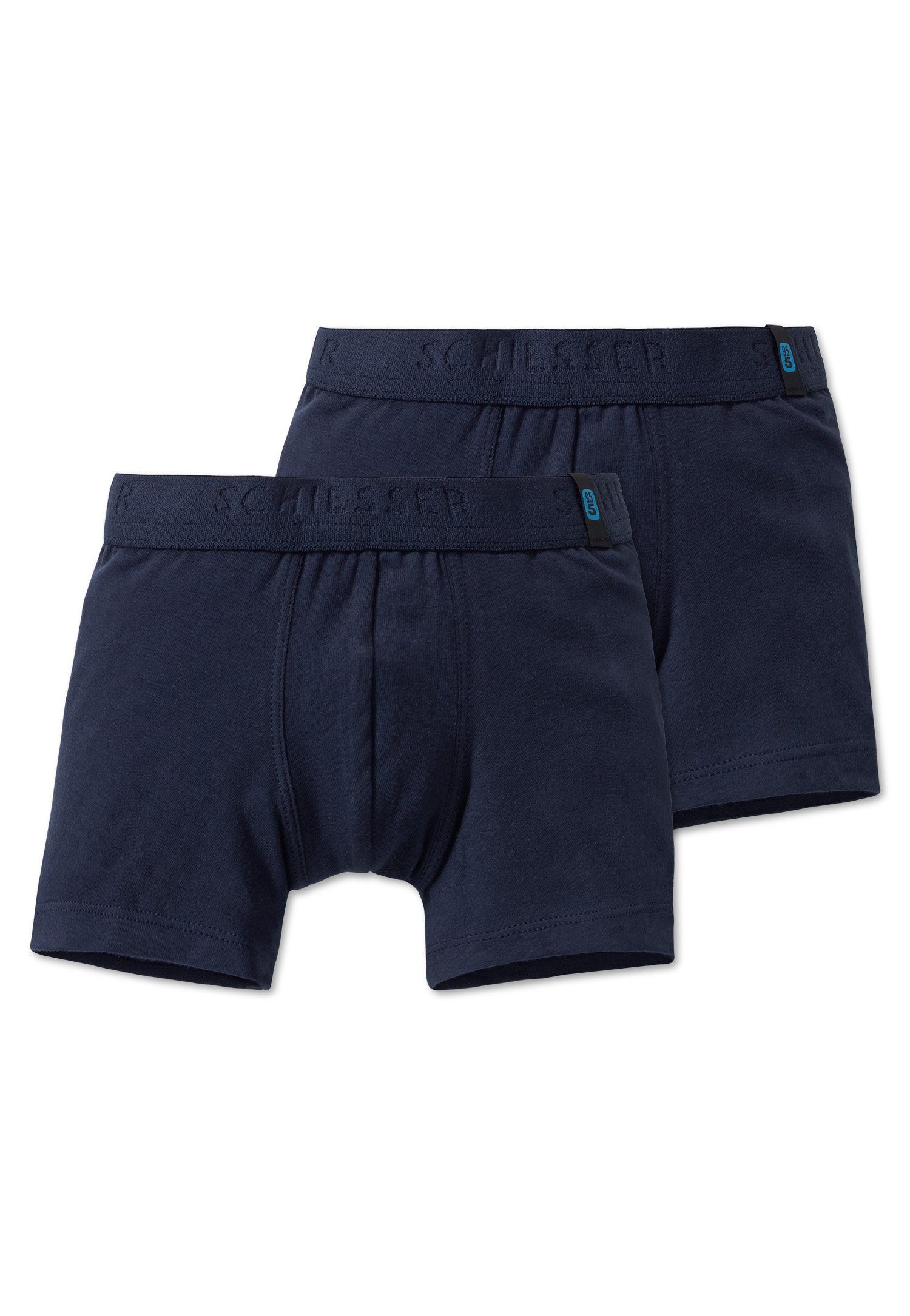 Schiesser 2er nachtblau Hip-Shorts Boxershorts Pants, Unterhosen, 95/5 Set Cotton Cotton Unterhosen, Jungen 95/5 2-St., (Set, Set)
