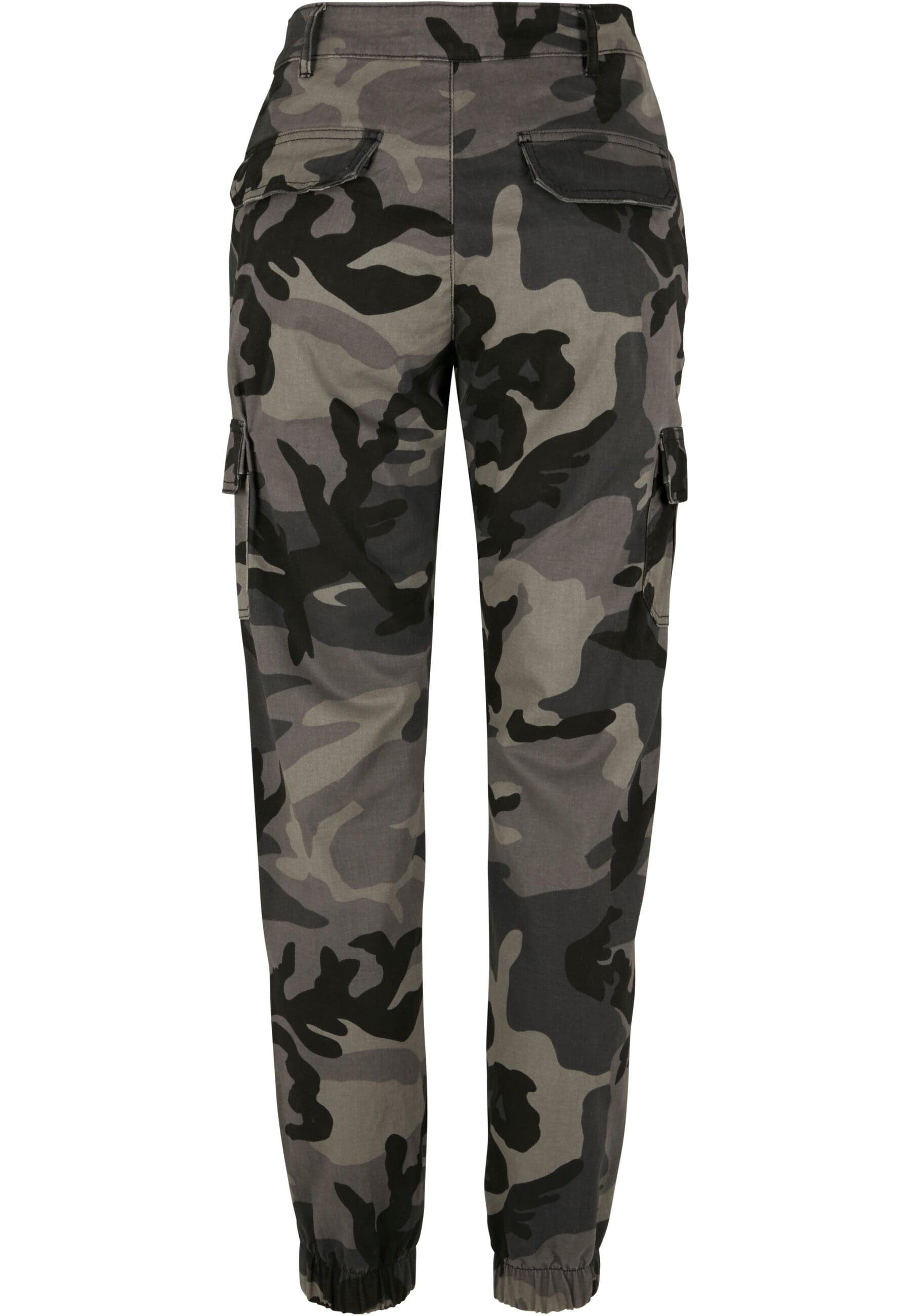 URBAN CLASSICS Cargohose Damen Ladies High Waist Camo (1-tlg) darkcamouflage Cargo Pants