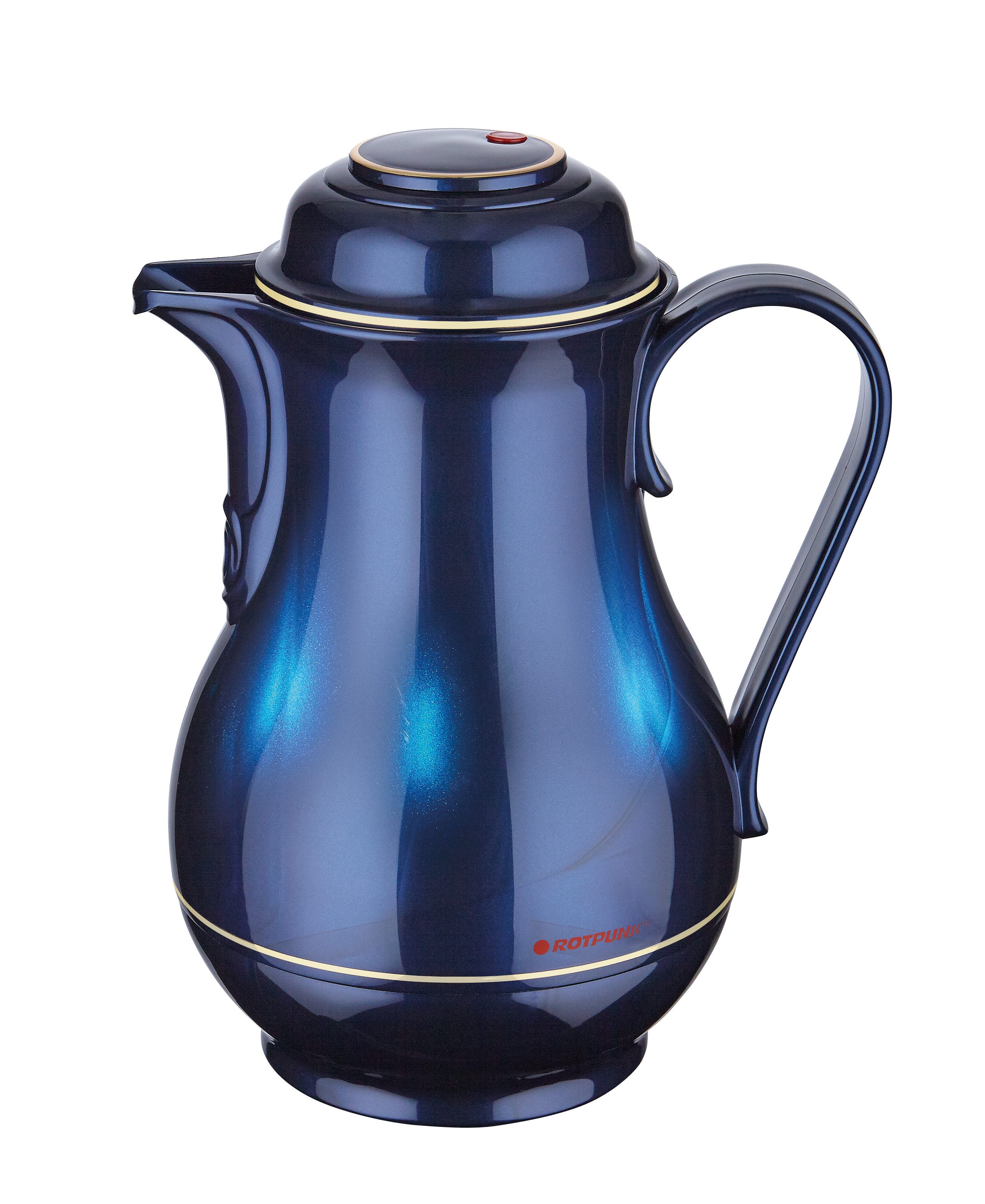 ROTPUNKT Isolierkanne 1,2 Liter I Glaseinsatz I premium Thermokanne I 24 Std heiß, (Kaffeekanne I Teekanne, Thermoflasche), Langanhaltende Isolierung