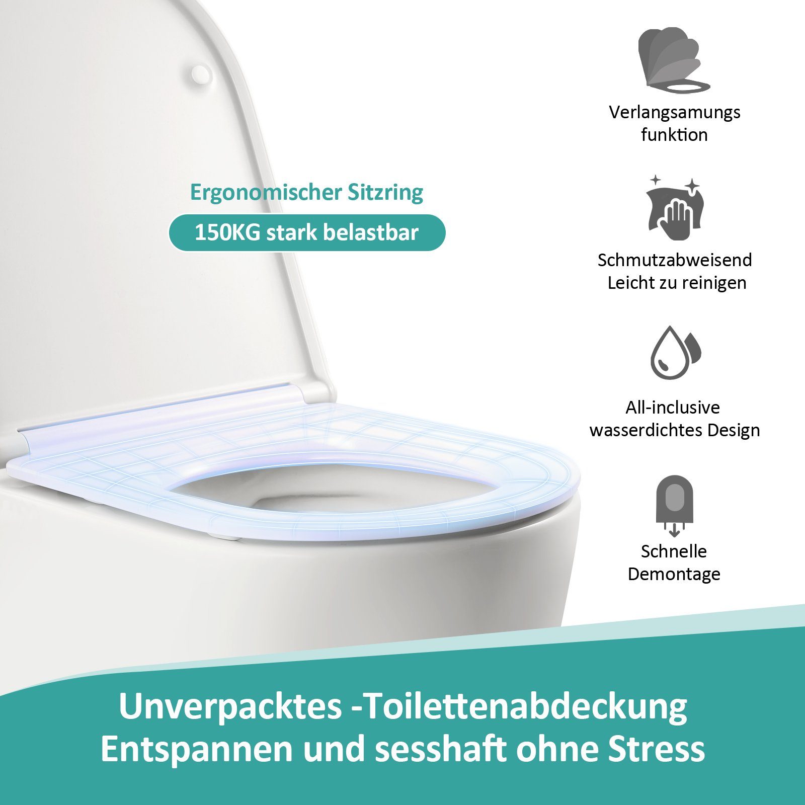 EMKE WC-Sitz Toilettendeckel mit Absenkautomatik, Klodeckel günstig online kaufen