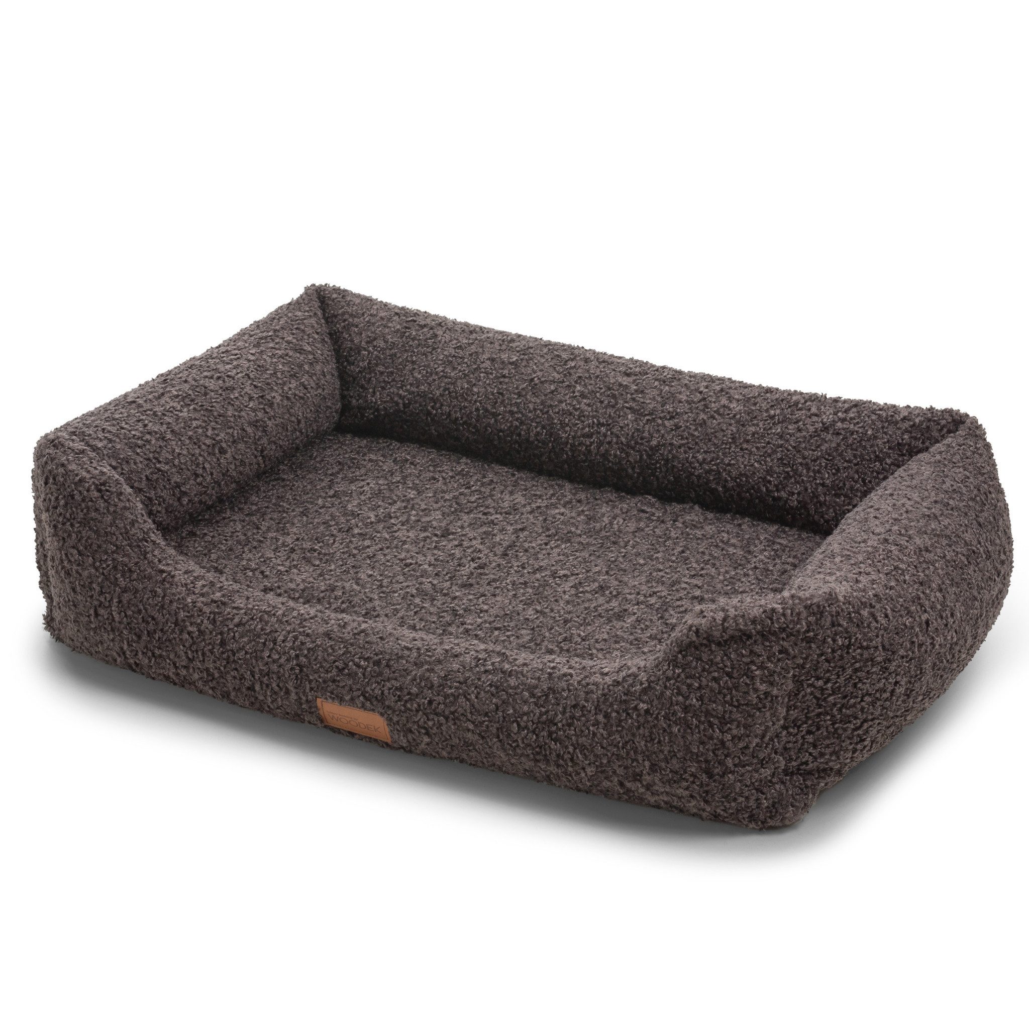 Woodek Design Tiersofa Milo ergonomisches Hundesofa, dunkelgrau, hergestellt in der EU, Bezug: 100% PES, L 100 x B 70 x H 25 cm, recyceltes und hundefreundliches Material