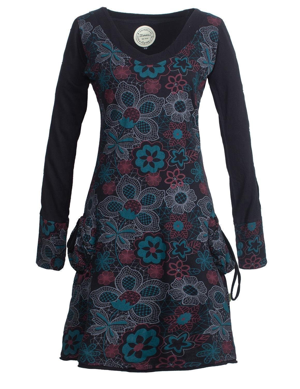 Vishes Midikleid Mit Floralen Blümchen Bedrucktes Langarm Kleid Elfen, Hipp günstig online kaufen