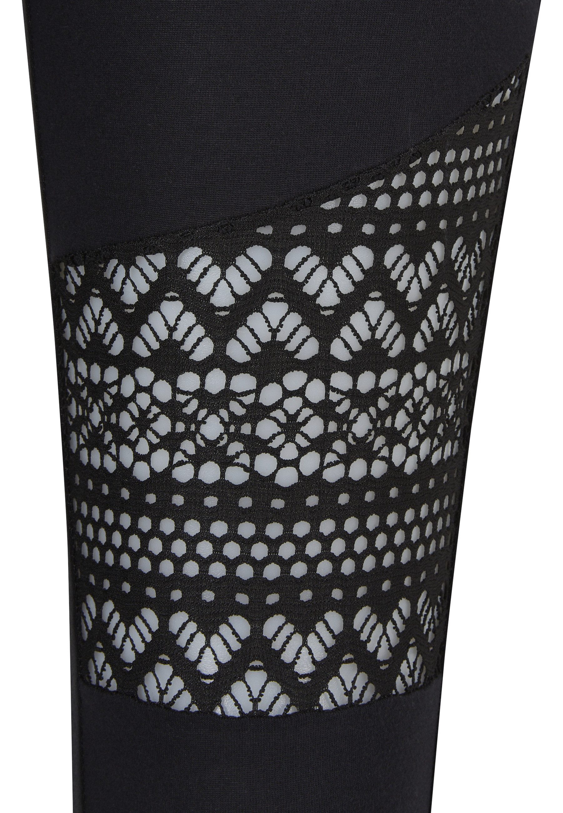 URBAN CLASSICS Leggings Urban Classics Damen Ladies Crochet Lace Inset Leggings (1-tlg)