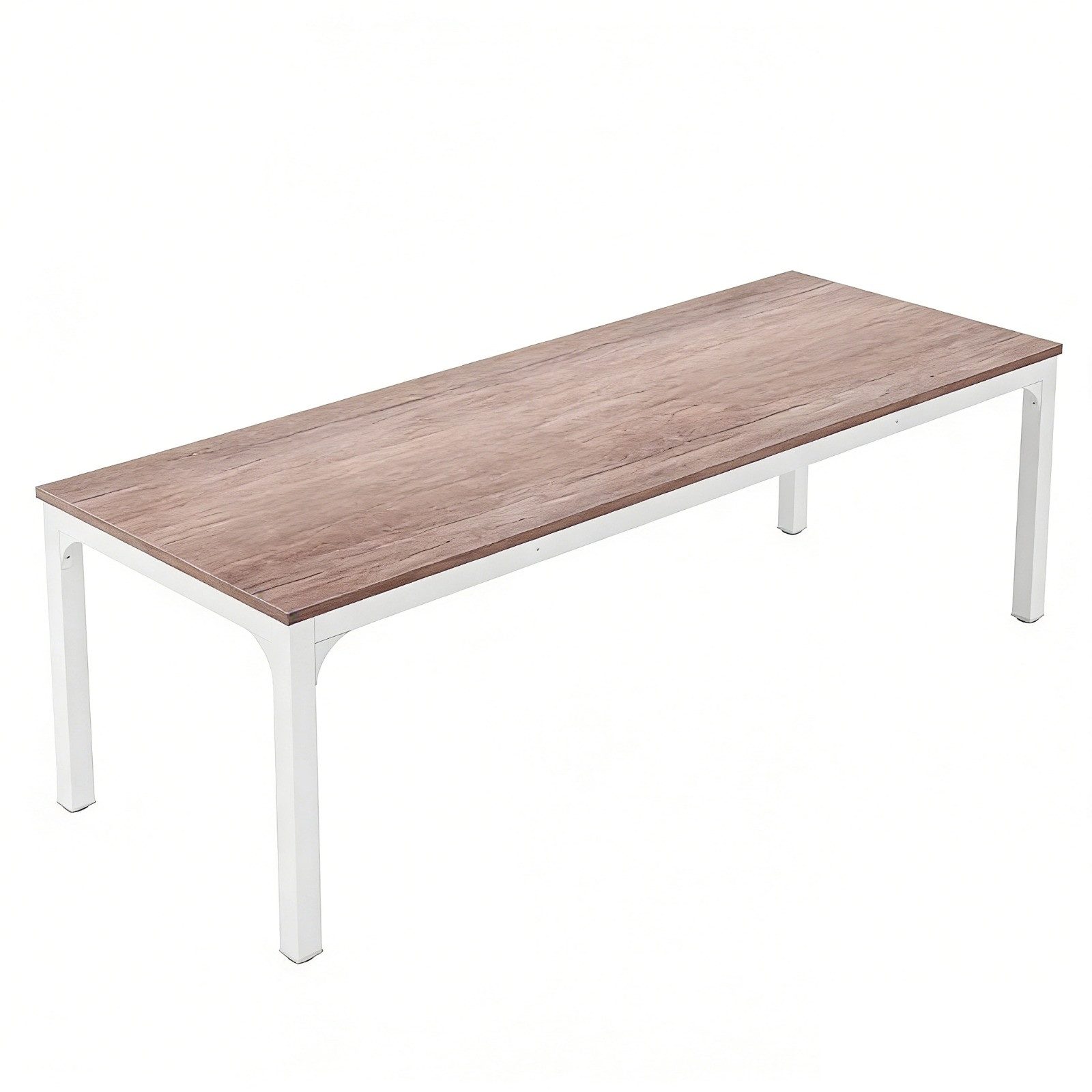 Celya Computertisch 200x70x75cm, doppelter PC-Bürotisch, Braun/Weiß