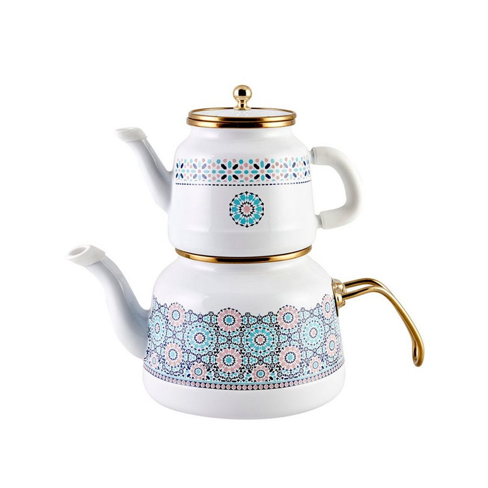 Türkischer Teekocher Teekanne Caydanlik Demlik Induktionsgeeignet Wasserkocher