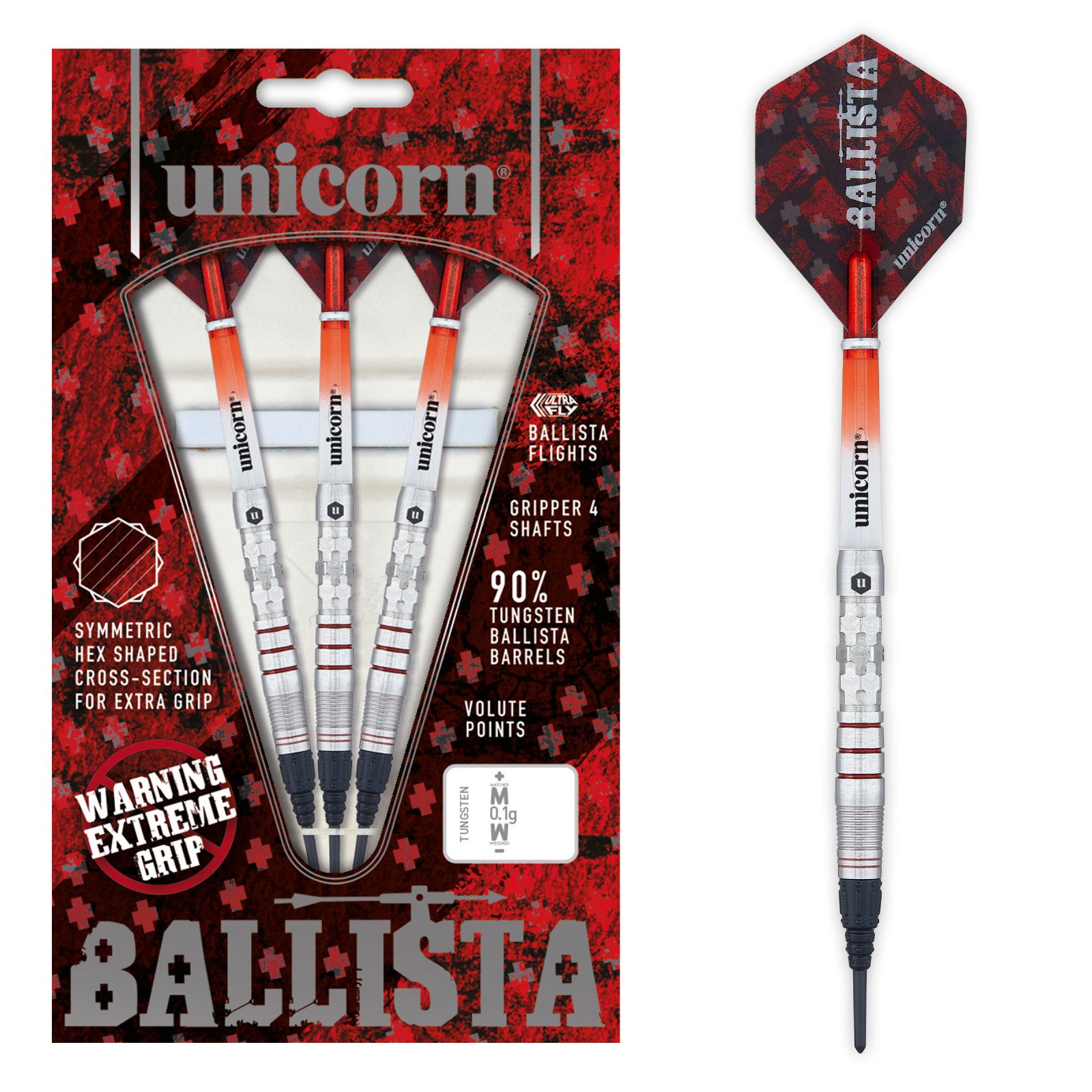 Softdarts Unicorn Ballista Style 3 Tungsten Soft Darts, 20g., 90% Tungsten