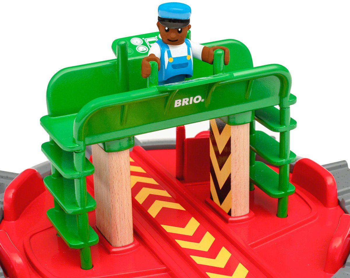 BRIO® Spielzeugeisenbahn-Brücke BRIO® WORLD, Lok-Drehscheibe mit Kontrollbrücke
