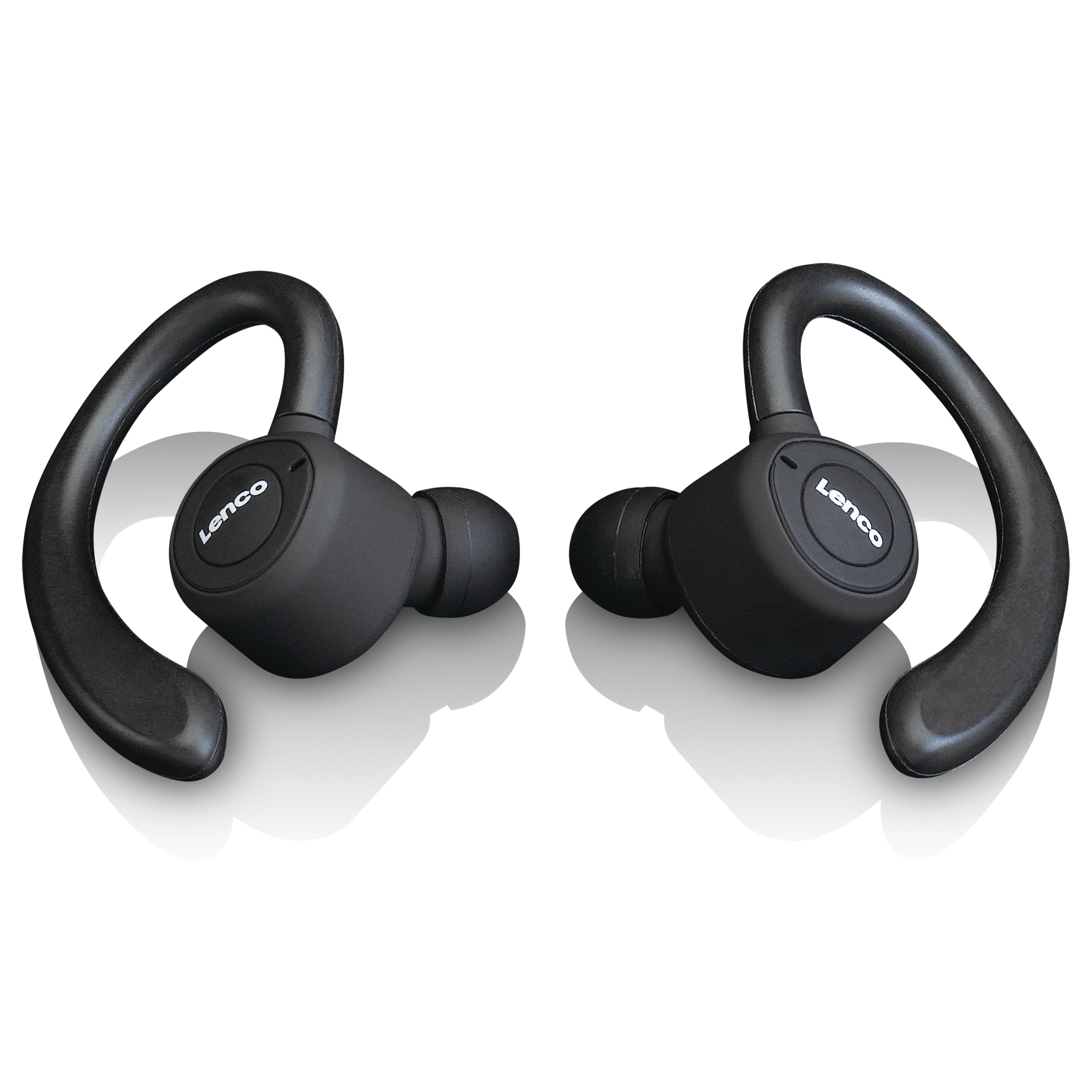 Lenco EPB-460BK In-Ear-Kopfhörer (Bluetooth, 60h Akku mit Powerbank, Easy-Touch, IPX5-Schutz inkl. Ohrhörer-Sets)