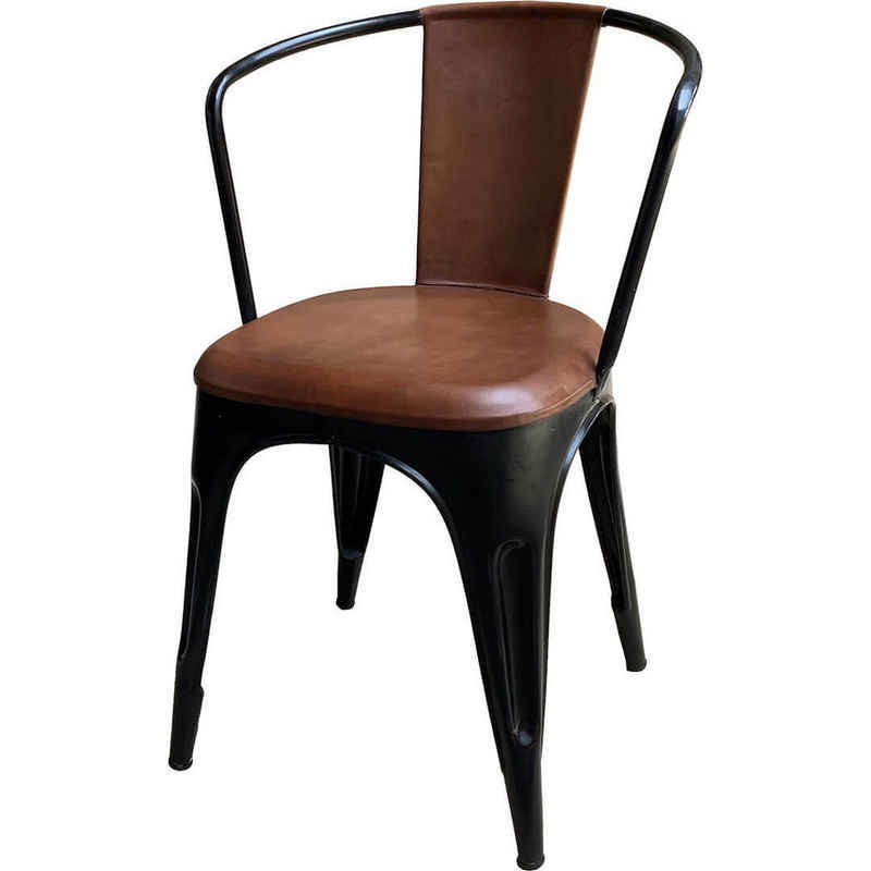 Trademark Esszimmerstuhl Esszimmerstuhl - glänzend mit Leder ohne Polsterung in schwarz