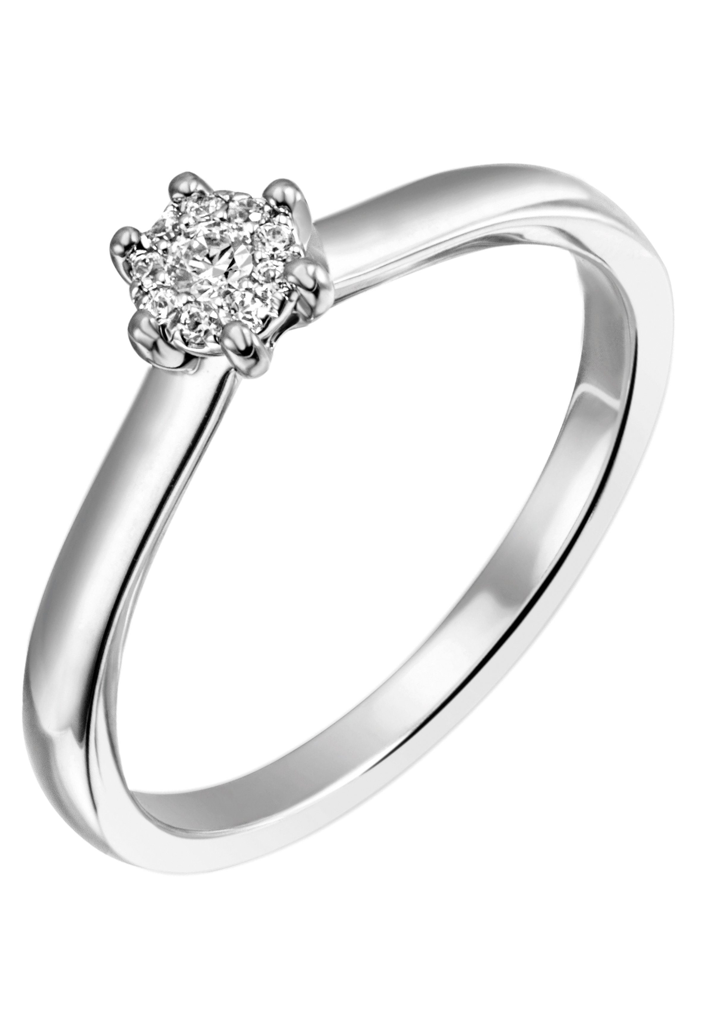 Firetti Diamantring »Verlobung, ca. 2,40 mm breit, mit Krappenfsassung,  glänzend, massiv«, mit Brillanten