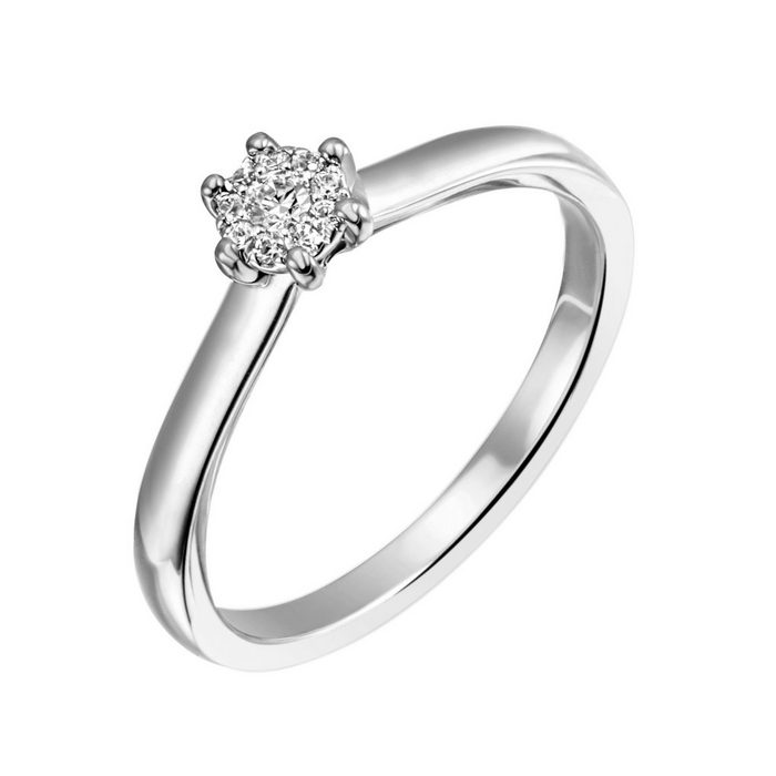 Firetti Diamantring Verlobung ca. 2 40 mm breit mit Krappenfsassung glänzend massiv mit Brillanten