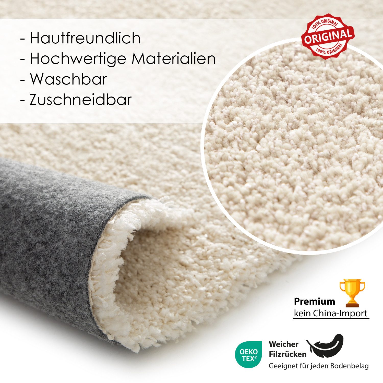 DomDeco Hochflor-Teppich LOOMA Teppich weich, waschbar, günstig online kaufen