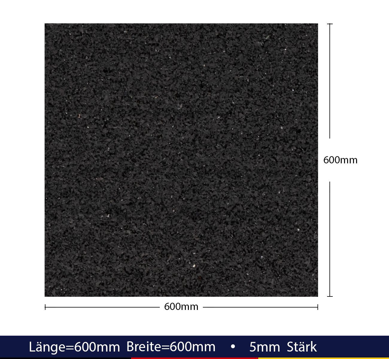 Homewit Gummimatte 600x600mm Matte, 1-St., Anti-Vibrationsmatte Set, Antirutschmatte Schwarz