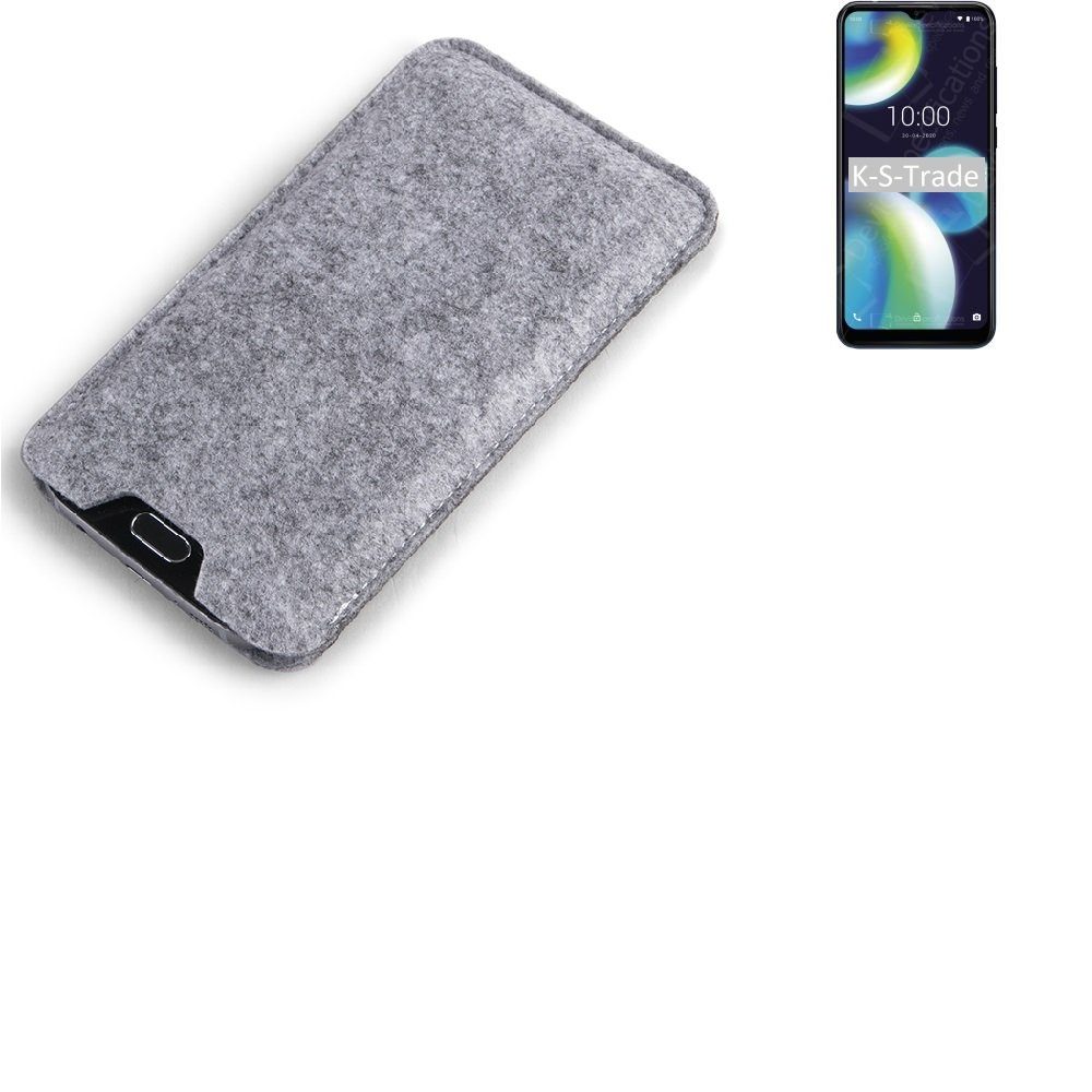 K-S-Trade Handyhülle für Wiko View 4 Lite, Filz Handyhülle Schutzhülle Filztasche Filz Tasche Case Sleeve