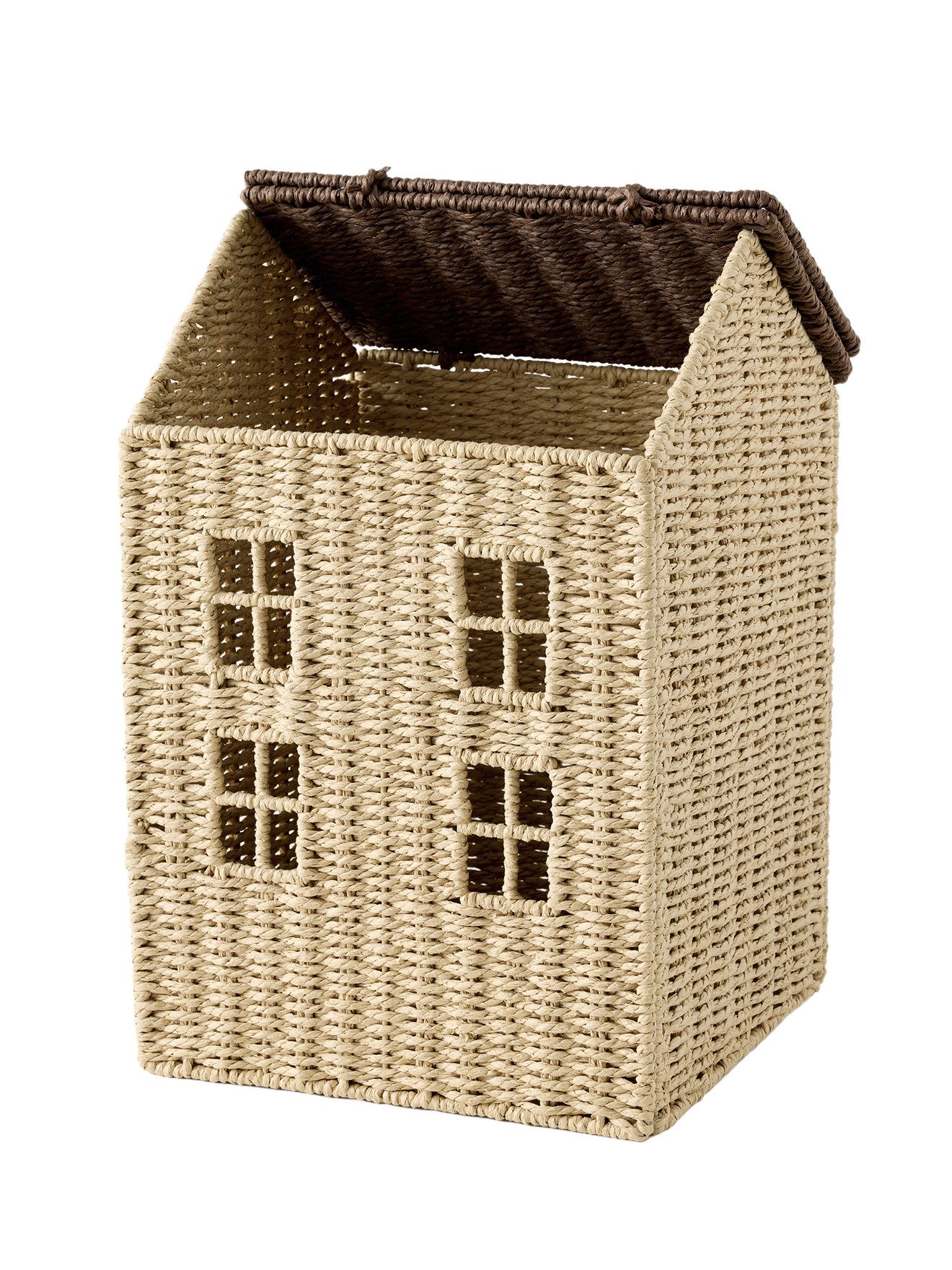 vertbaudet Aufbewahrungskorb HAUS aus Papierkordel, Kinderzimmer, Verstauen von Spielzeug & Co.