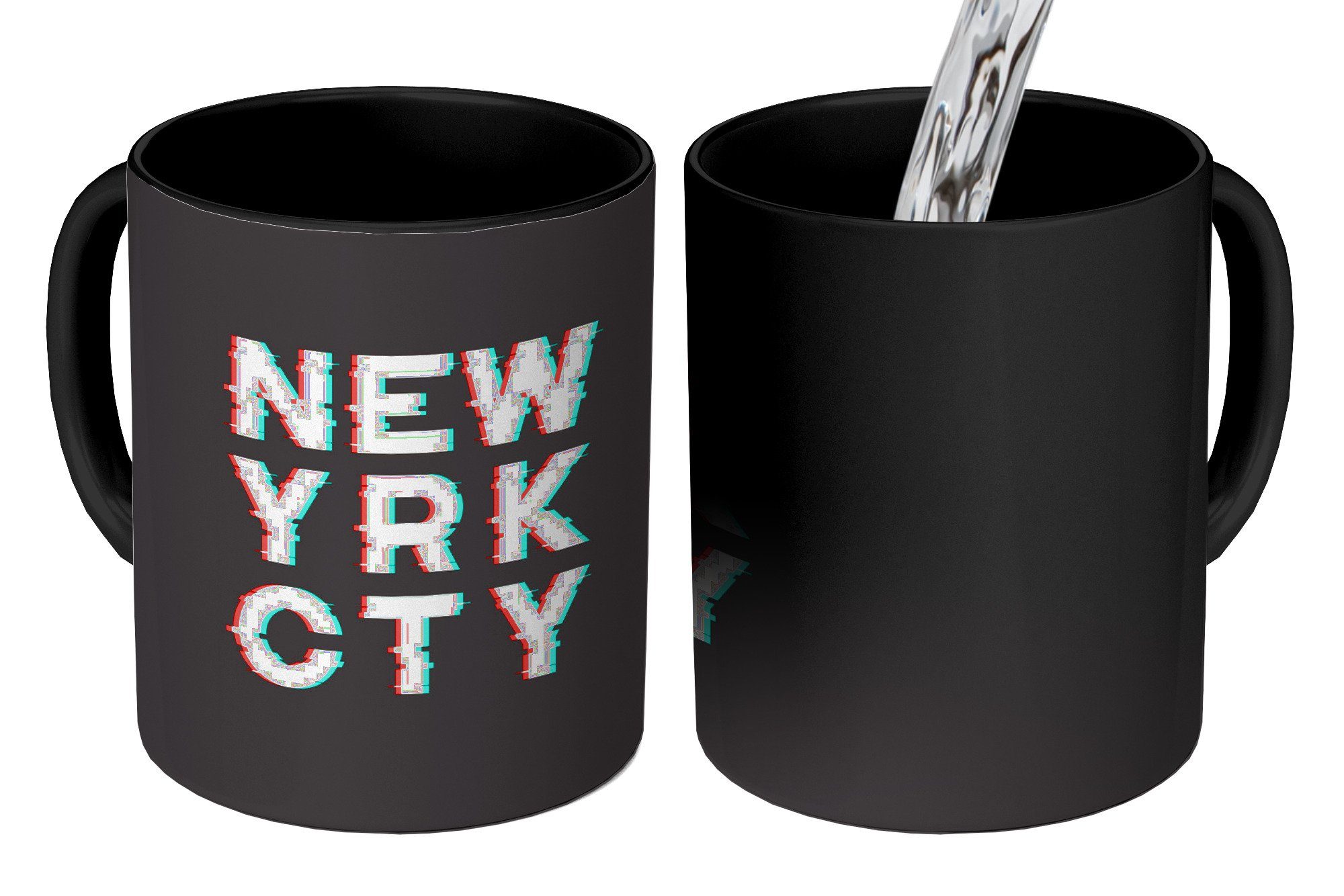 MuchoWow Tasse New York - Stadt - Weiß, Keramik, Farbwechsel, Kaffeetassen, Teetasse, Zaubertasse, Geschenk | Tassen
