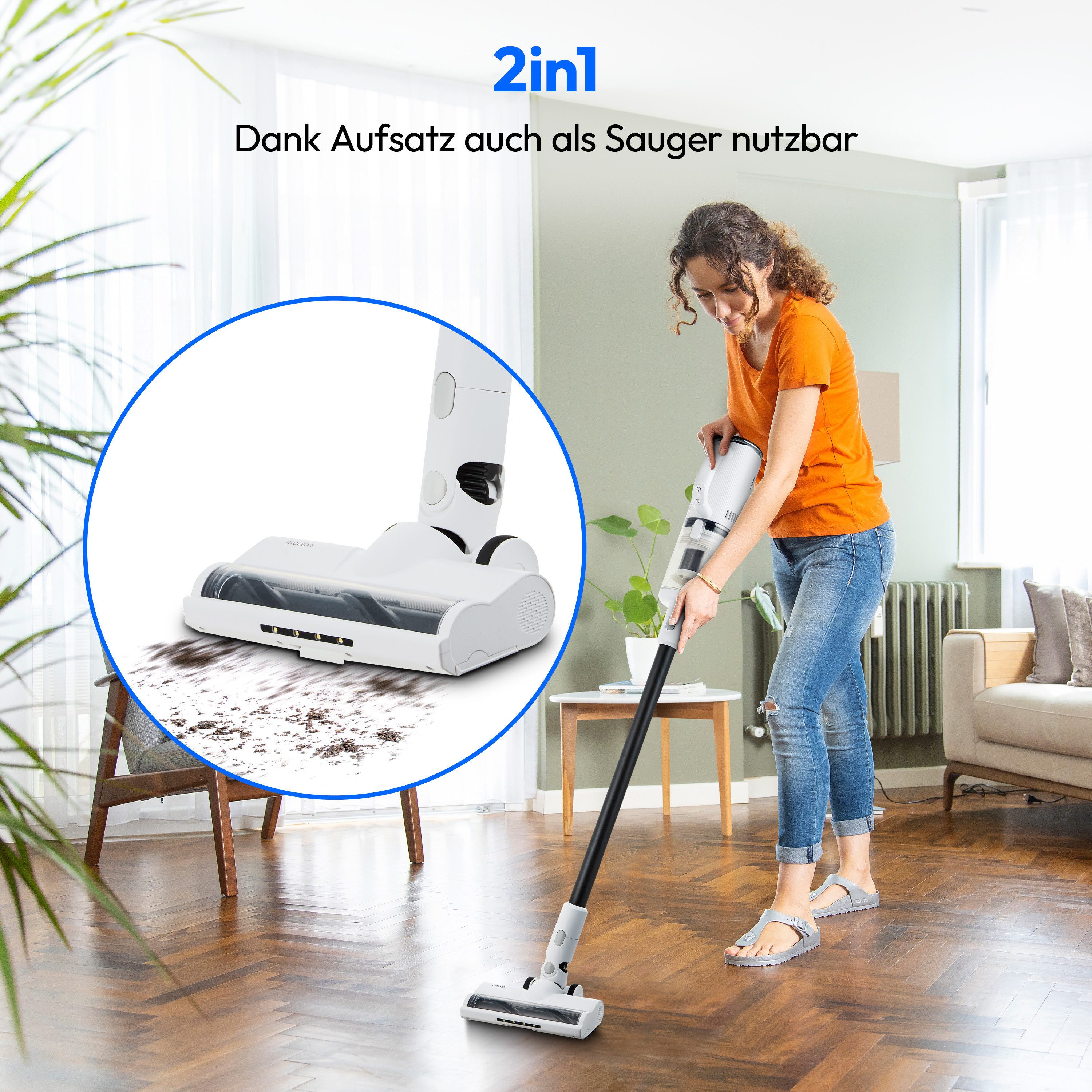 Medion® Nass-Trocken-Sauger H30 (MD 11935), Frisch- und Schmutzwassertank, integriertes Zubehör, 200 W, beutellos, Selbstreinigungs- und Trocknungsfunktion, 45min Laufzeit, LED-Display