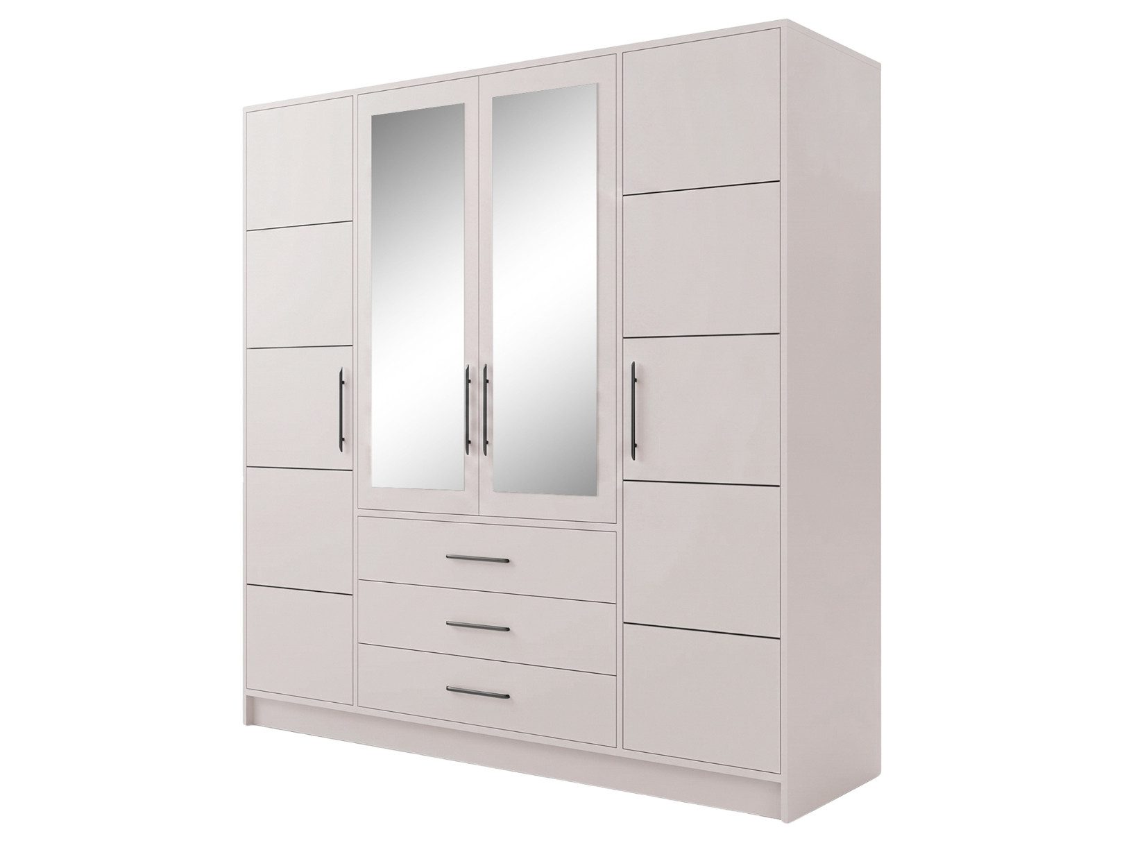 Beautysofa Kleiderschrank Kleiderschrank mit 4 türen BALI D4 Garderobenschrank mit Spiegel