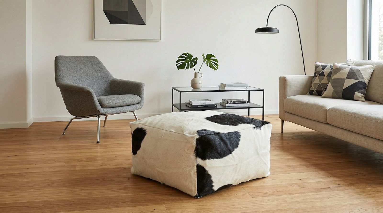 KUHFELL online & NOMAD Pouf KUHFELL POUF FUßHOCKER SITZKISSEN 60 x 60 x 30 cm