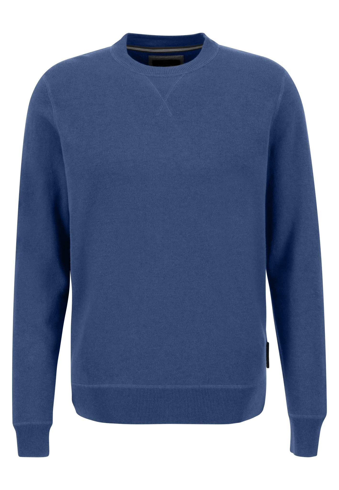 FYNCH-HATTON Wool O-Neck, Rundhalspullover wave Cotton