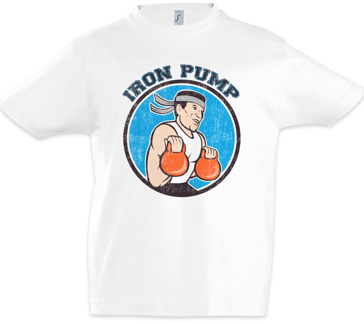 Print-Shirt Iron Pump Kinder T-Shirt Body Gym Building Training Train Hard Heavy